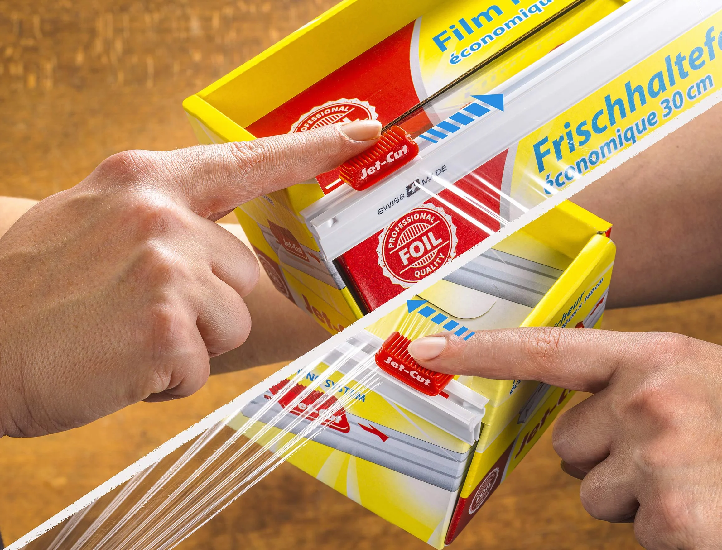Pellicola per alimenti Jet-Cut da tagliare, gastronomia 30 cm x 300 m, PVC trasparente, 300 metro, 1