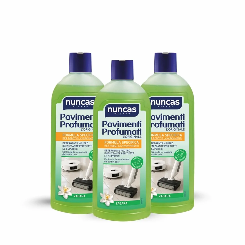 Nuncas Detergente Pavimenti Zagara 3 x 500 ml Multipack per Robot e Lavapavimenti