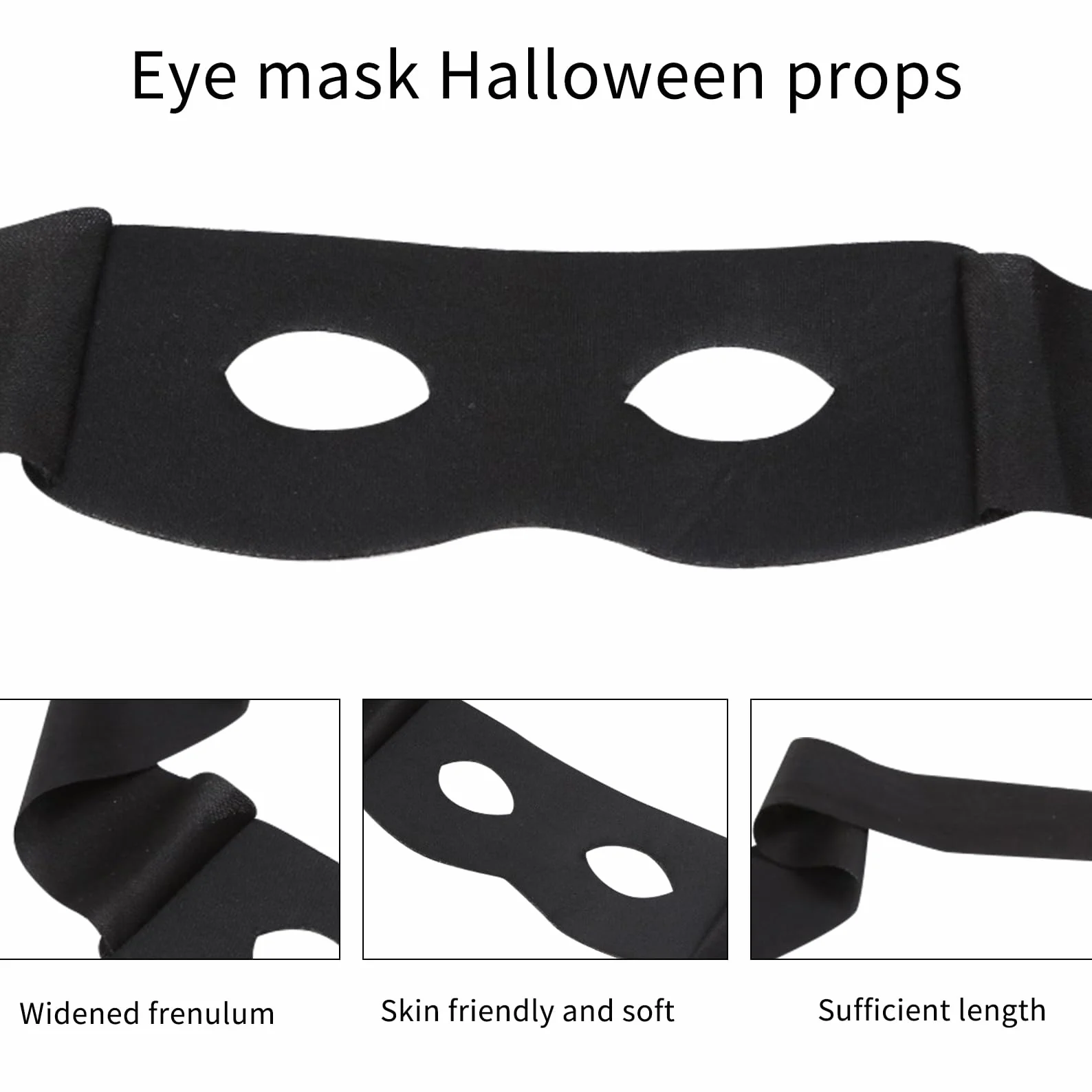 Maschera per gli occhi di carnevale nera per uomo e donna, accessorio costume raveparty