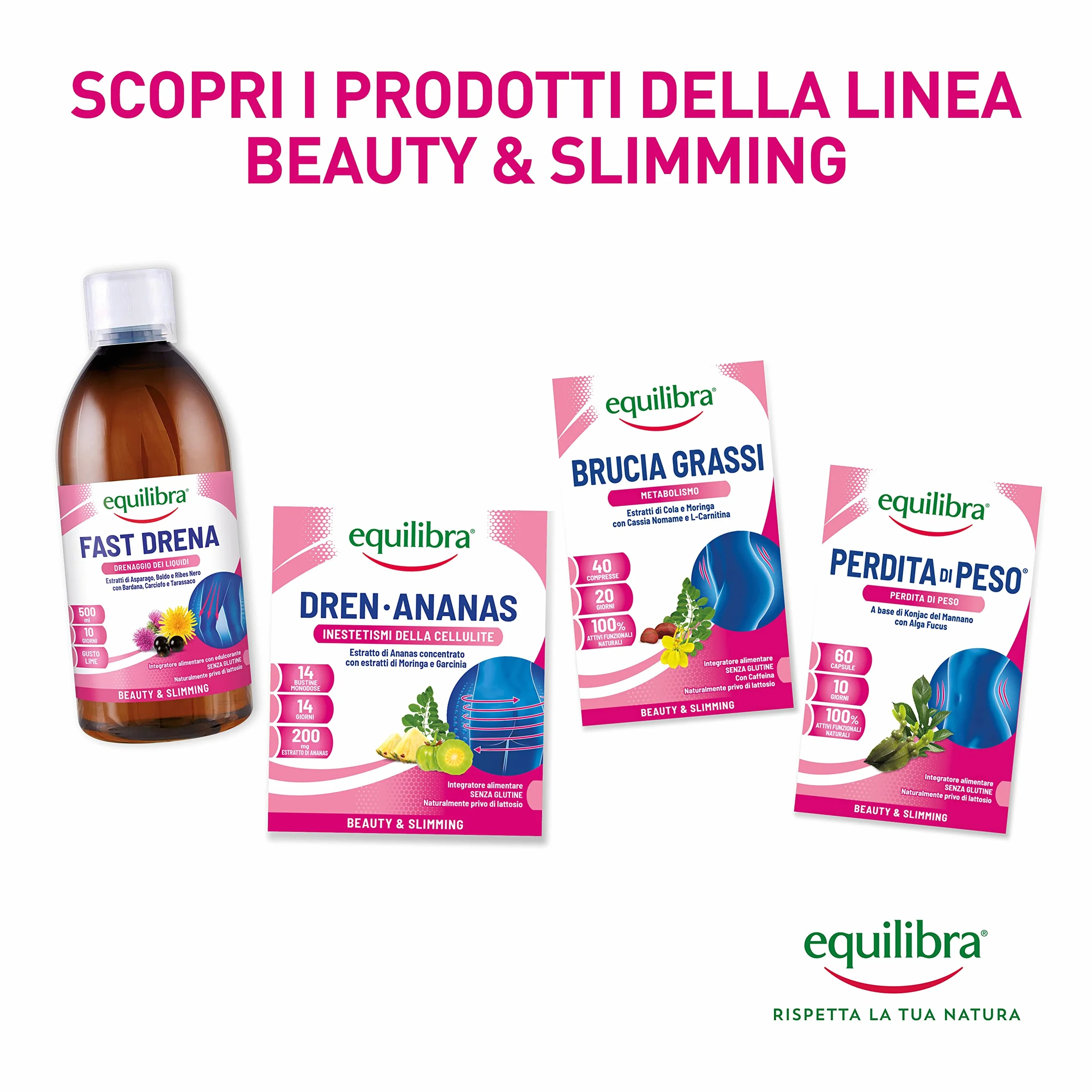 Equilibra Fast Drena Integratore Alimentare 500 ml Lime Drenaggio Liquidi Vie Urinarie Fegato