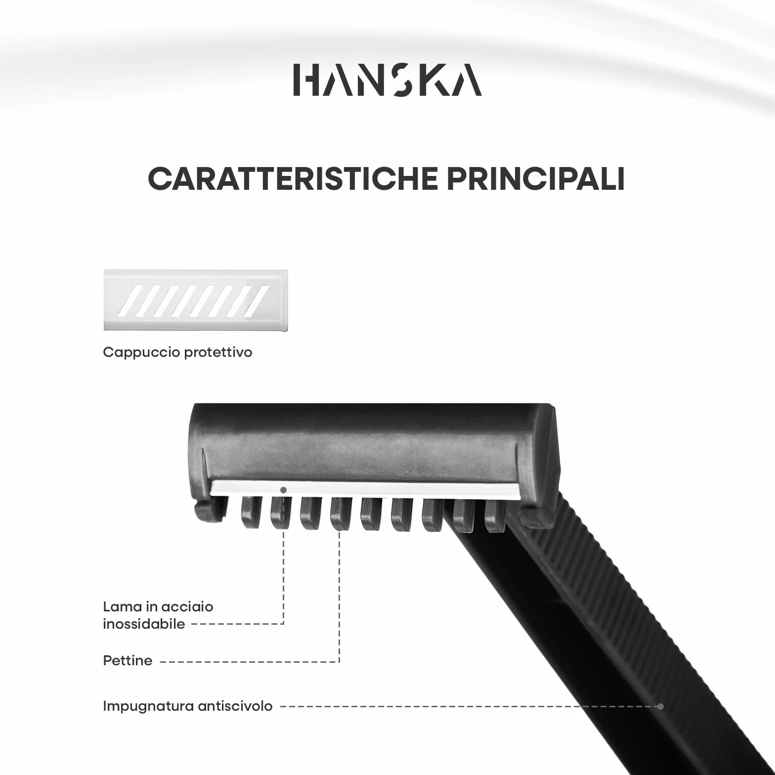 HANSKA Tattoo Supply - Rasoio usa e getta per tatuatori - Nero - Lama in acciaio di alta qualità - Confezione da 100 pezzi - Rasatura comoda (MONOLAMA)