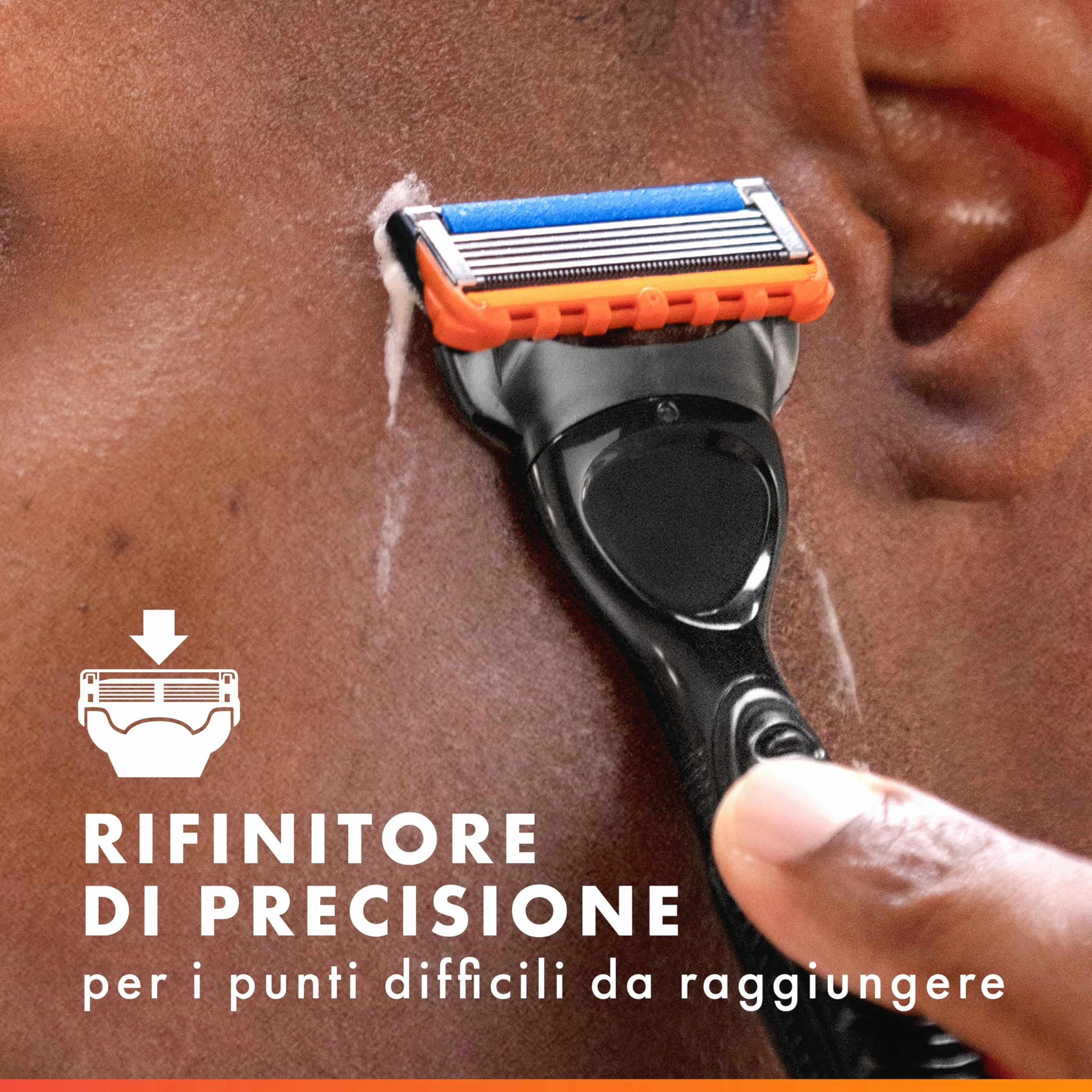 Gillette Fusion 5, 1 Rasoio Barba Manuale e 12 Lamette da Barba di Ricambio per Rasoio Manuale Fusion5, da 5 Lame, Rasatura Scorrevole con Striscia Lubrificante, Fino a 1 Mese di Rasatura per Lametta