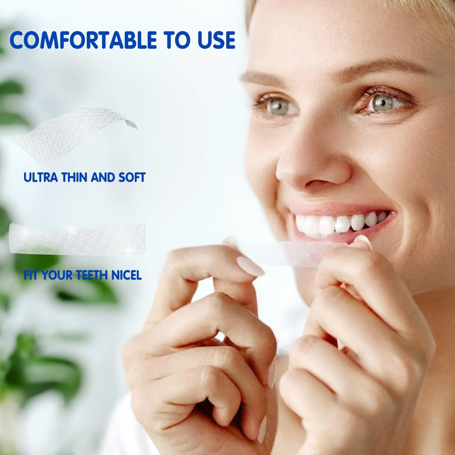 28 Strisce Sbiancanti Denti Professionali, Senza Teeth Sbiancamento Dei Denti, Whitening Strips per Sbiancamento Delicato, Facile Uso a Casa o in Viaggio
