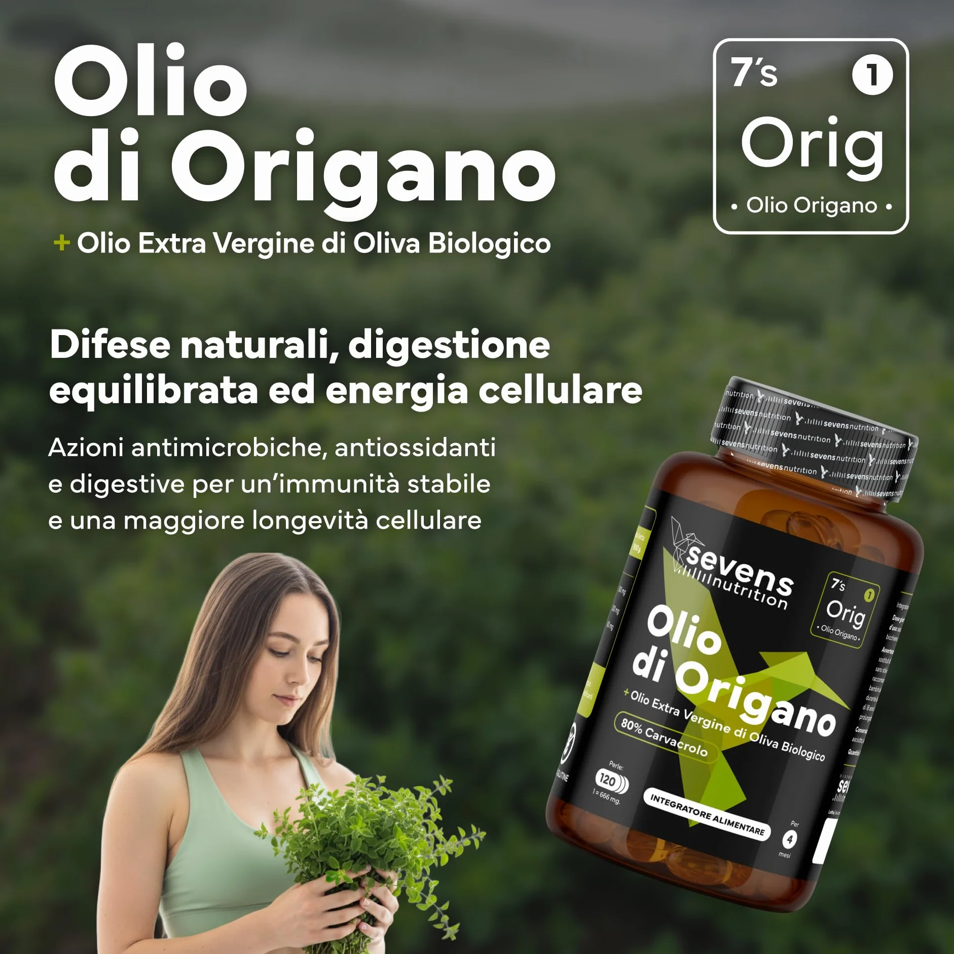 Olio di Origano Capsule 160 mg Carvacrolo 120 Softgel Supporto Immunitario