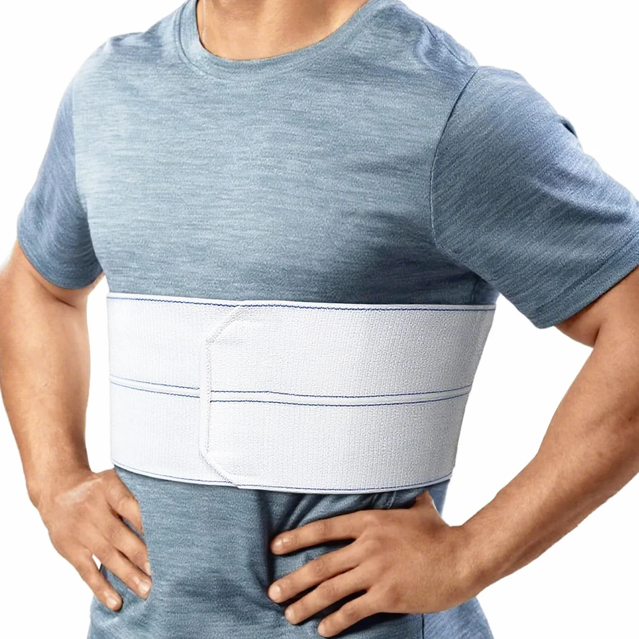 Tutore per costole rotte Fascia addominale per costole incrinate Cintura dorsale Fasciatura a compressione toracica Supporto costocondrite per costole contuse, fratturate o lussate