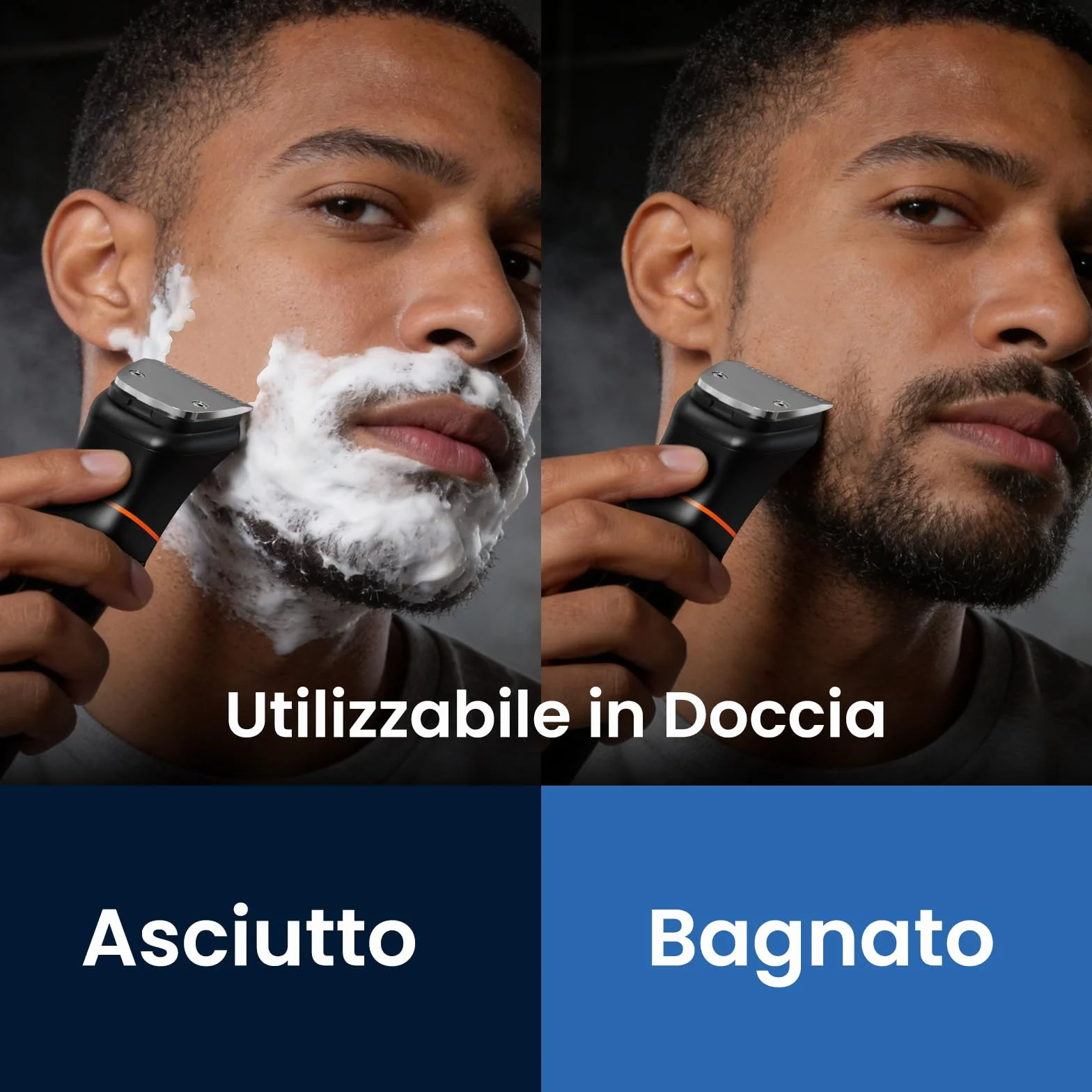 MAXGROOM Regolabarba Uomo 6 in 1, Rasoio Elettrico Barba Impermeabile IPX6, 120 Minuti Autonomia, Ricarica USB-C