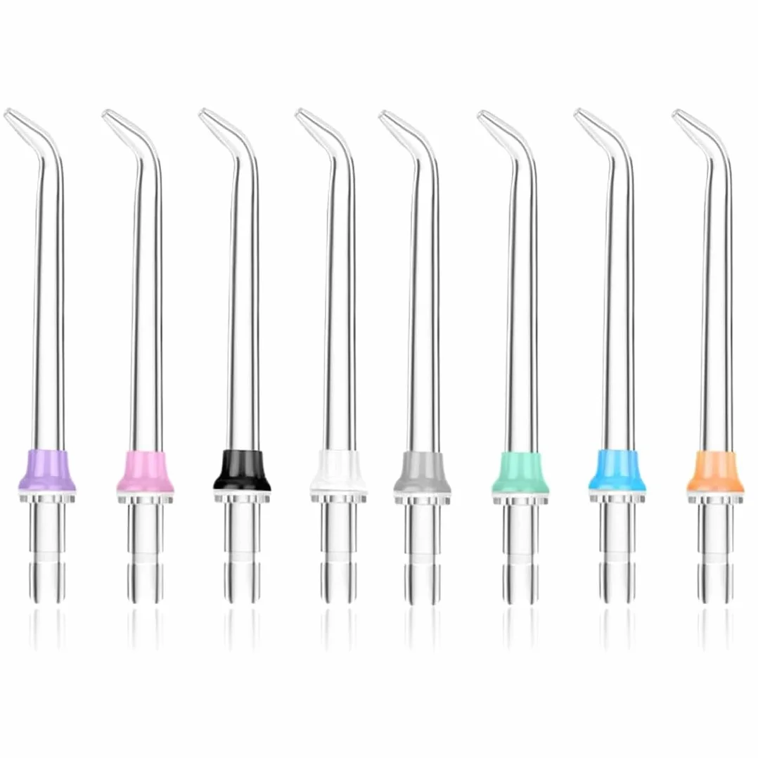 8 pezzi Ricambio Punte Spruzzo Dentario Acqua Idropulsore Ugello Accessori per Waterpik idropulsore dentale e Altri Irrigatori Orali