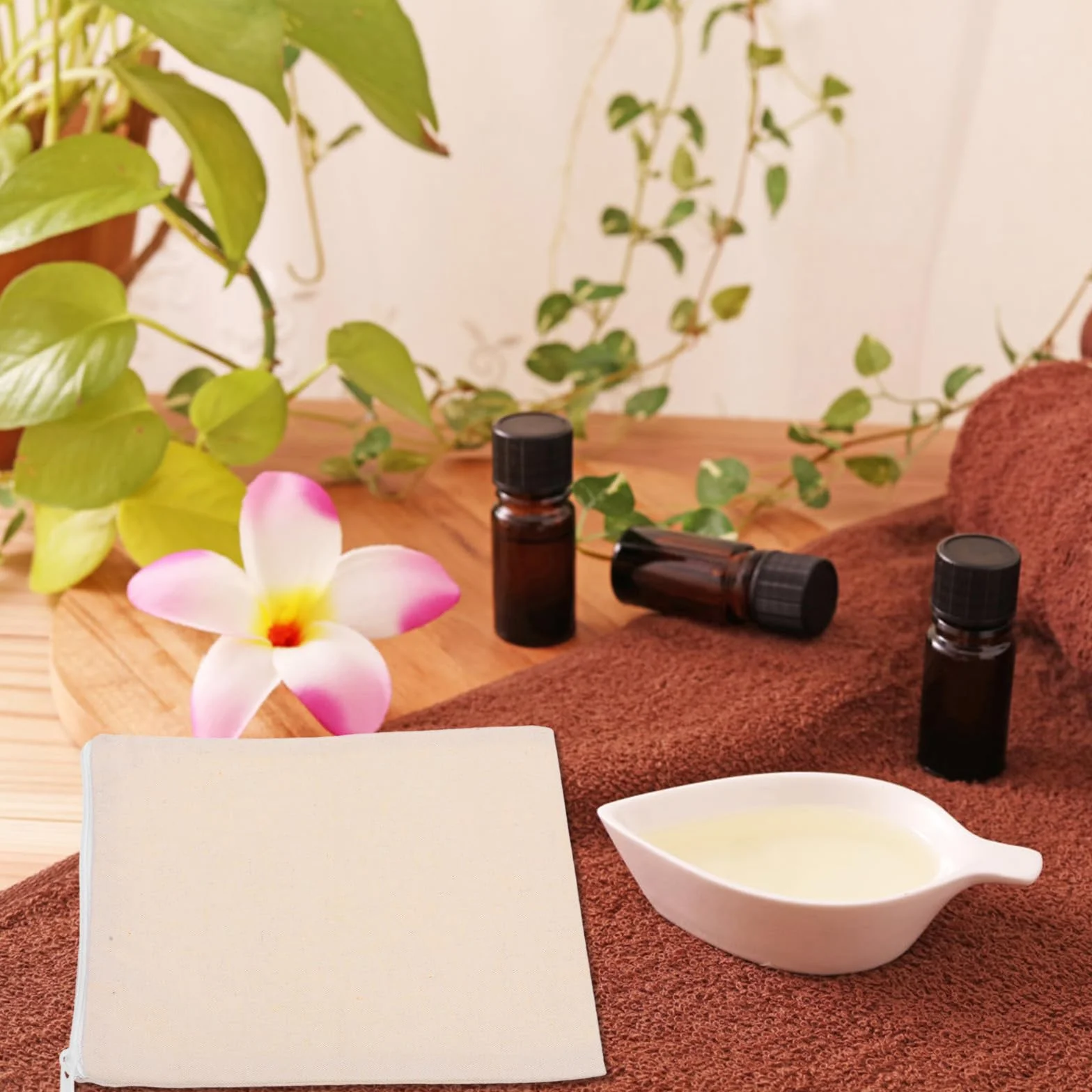 SHERCHPRY Borsa in Cotone Bianco per Terapia Termica Portatile Coulisse, Sacchetto per Sale per Alleviare e Affaticamento, per Routine Benessere