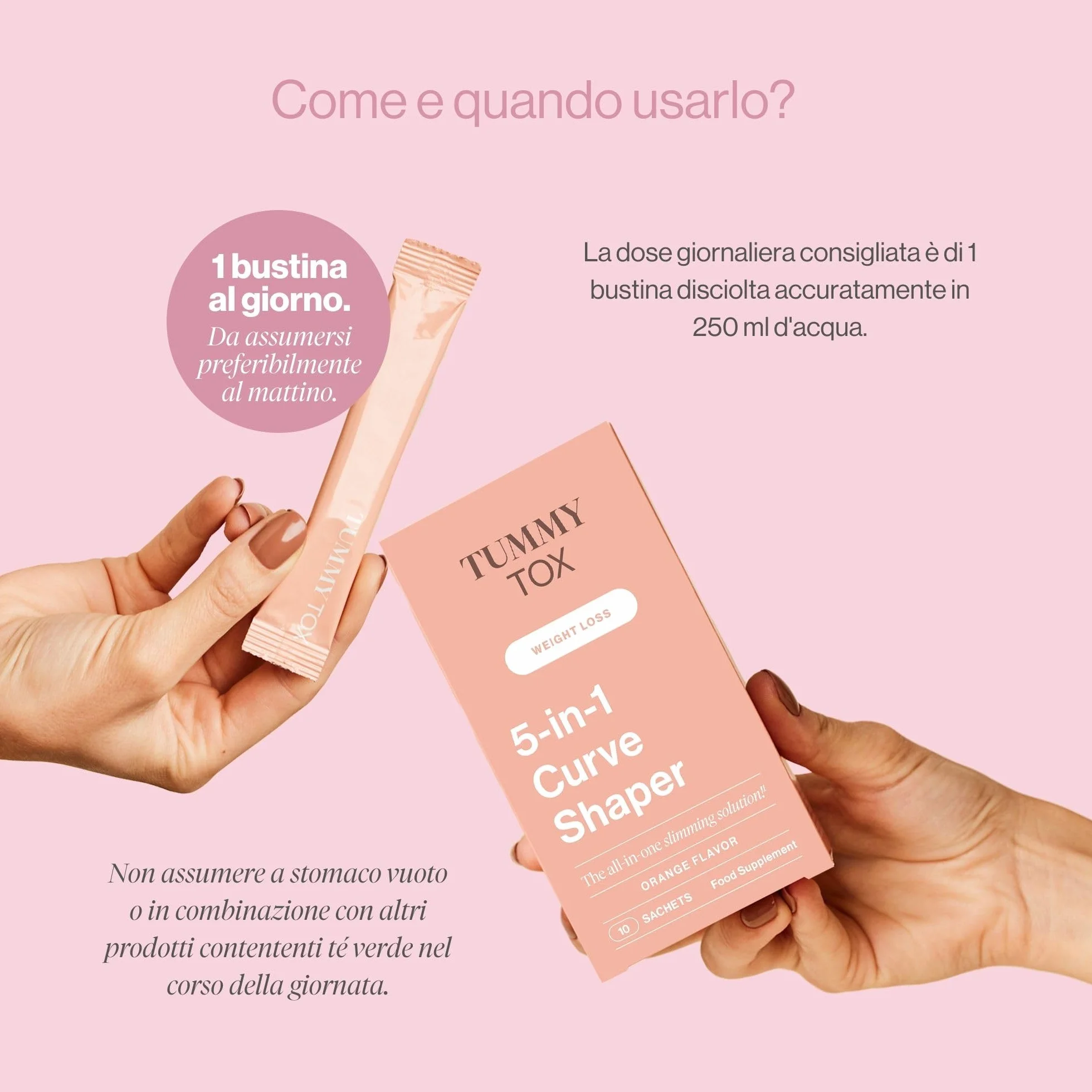 Curve Shaper 5-in1 - con Morosil, Te Verde, Ibisco, Vitamin C - Fornitura per 30 giorni - con E-book Gratis - Tummy Tox