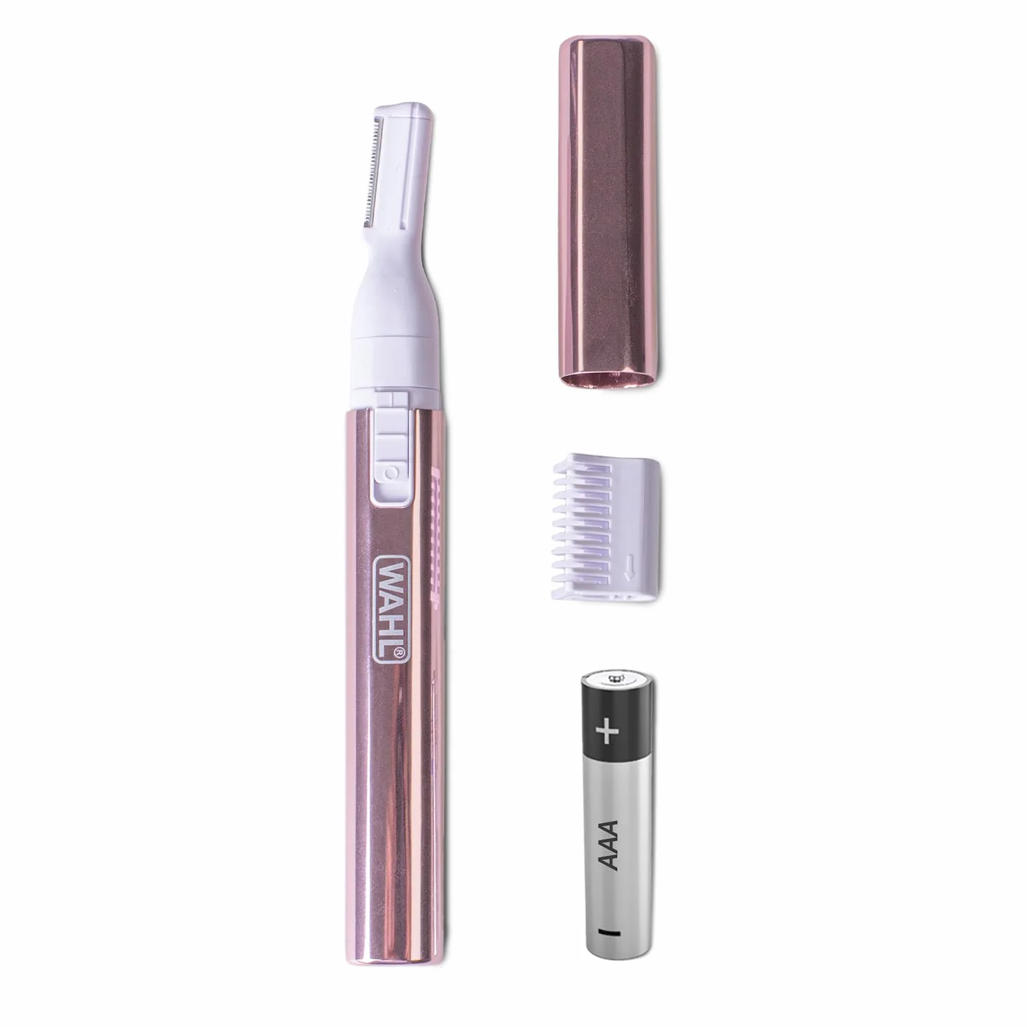 WAHL Ladies Precision Eyebrow Shaper, rifinitore per sopracciglia da donna, testina lavabile, rifinitore a batteria per donne, depilazione indolore, rifinitura di zone complesse