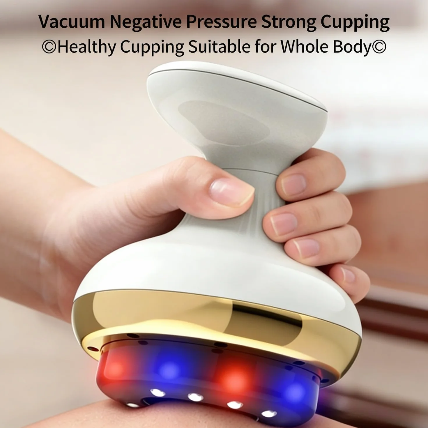 Vacuvia Cellulite Massager 4-in-1 Aspirazione Calore Luce Rossa Anticellulite Oro
