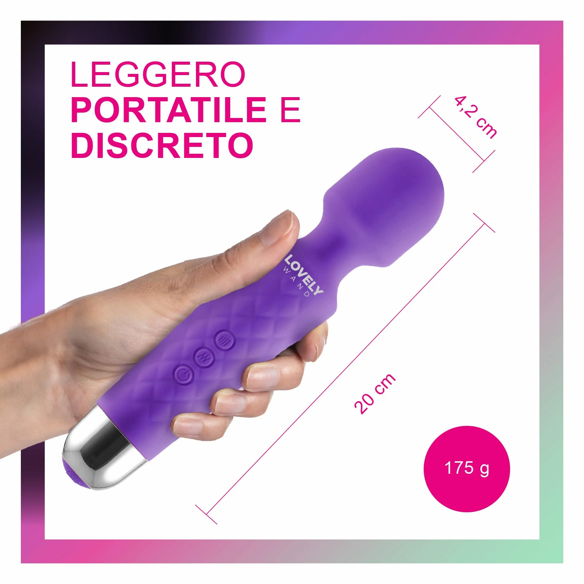 Vibratore Sessuale per Donna - Massaggiante Personale Con 8 Velocità e 20 Modalità - Stimolatore Punto G - Dildo vibrante, Vibratorepunto squirt, Giocattoli Sessuali - Lovely Wand (Viola)