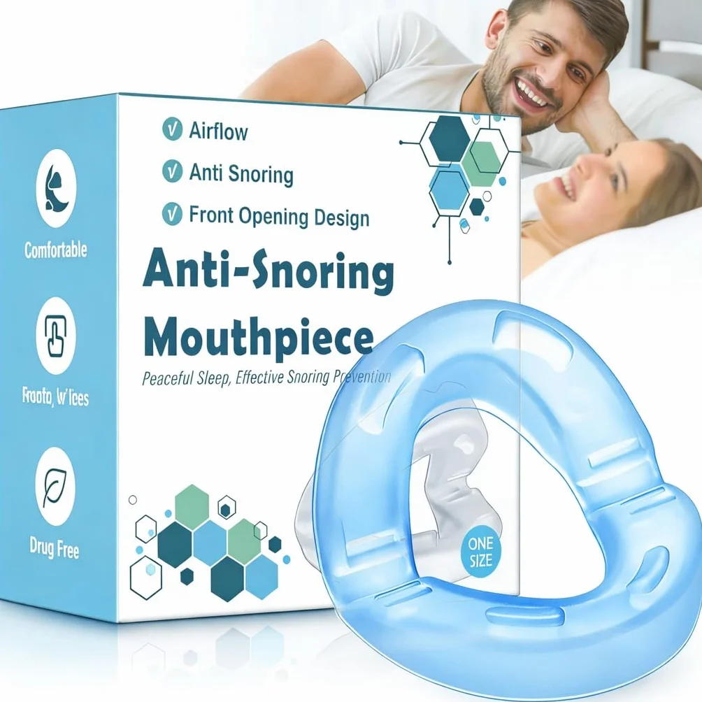 AIOUTGOGO Dispositivo Anti Russamento Bite Aperto 180° Riutilizzabile Blu Opaco