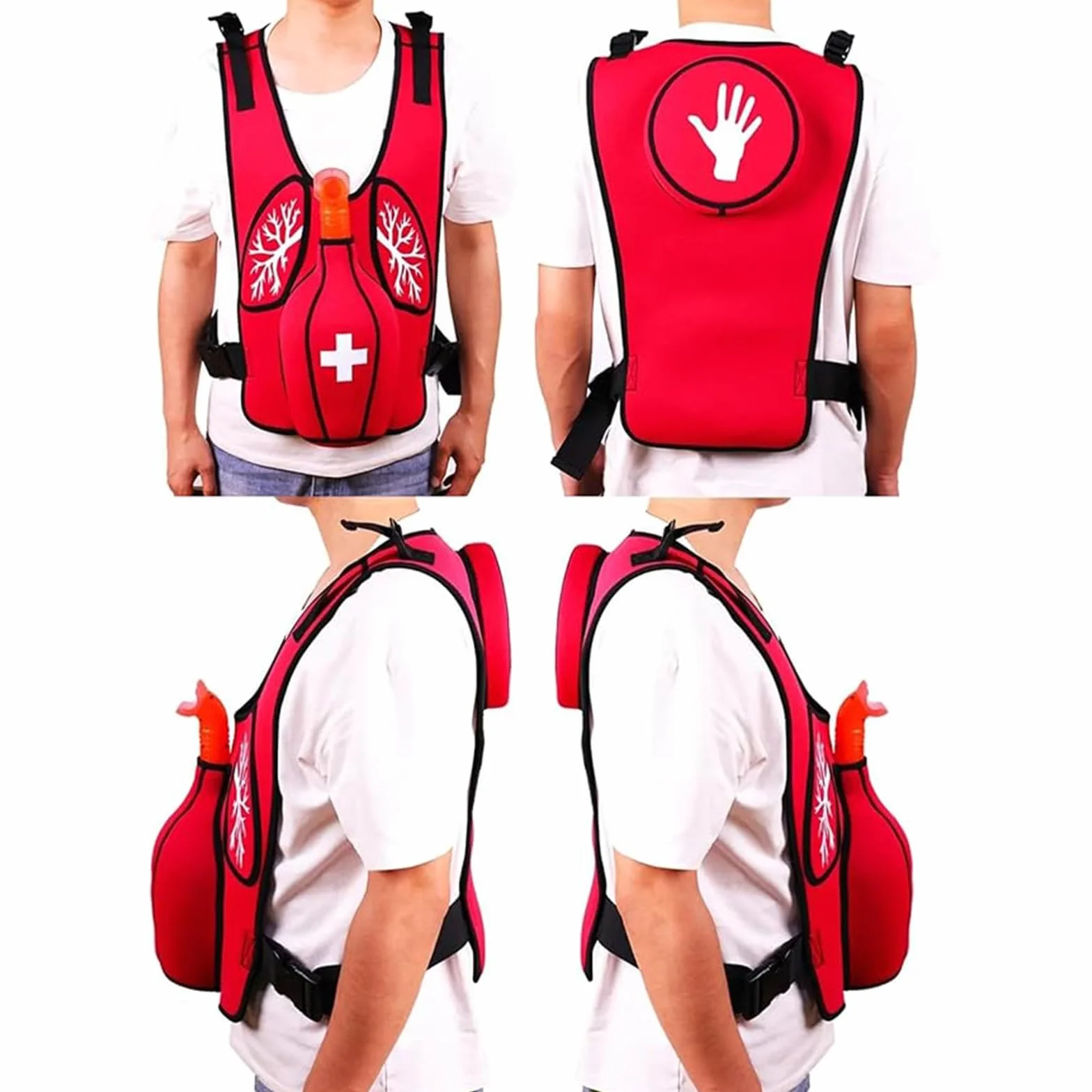 Gilet Anti-Soffocamento per Addestramento Ostruzione Vie Aeree con Dispositivo Soccorso Schiaffo Schiena Manovra Heimlich