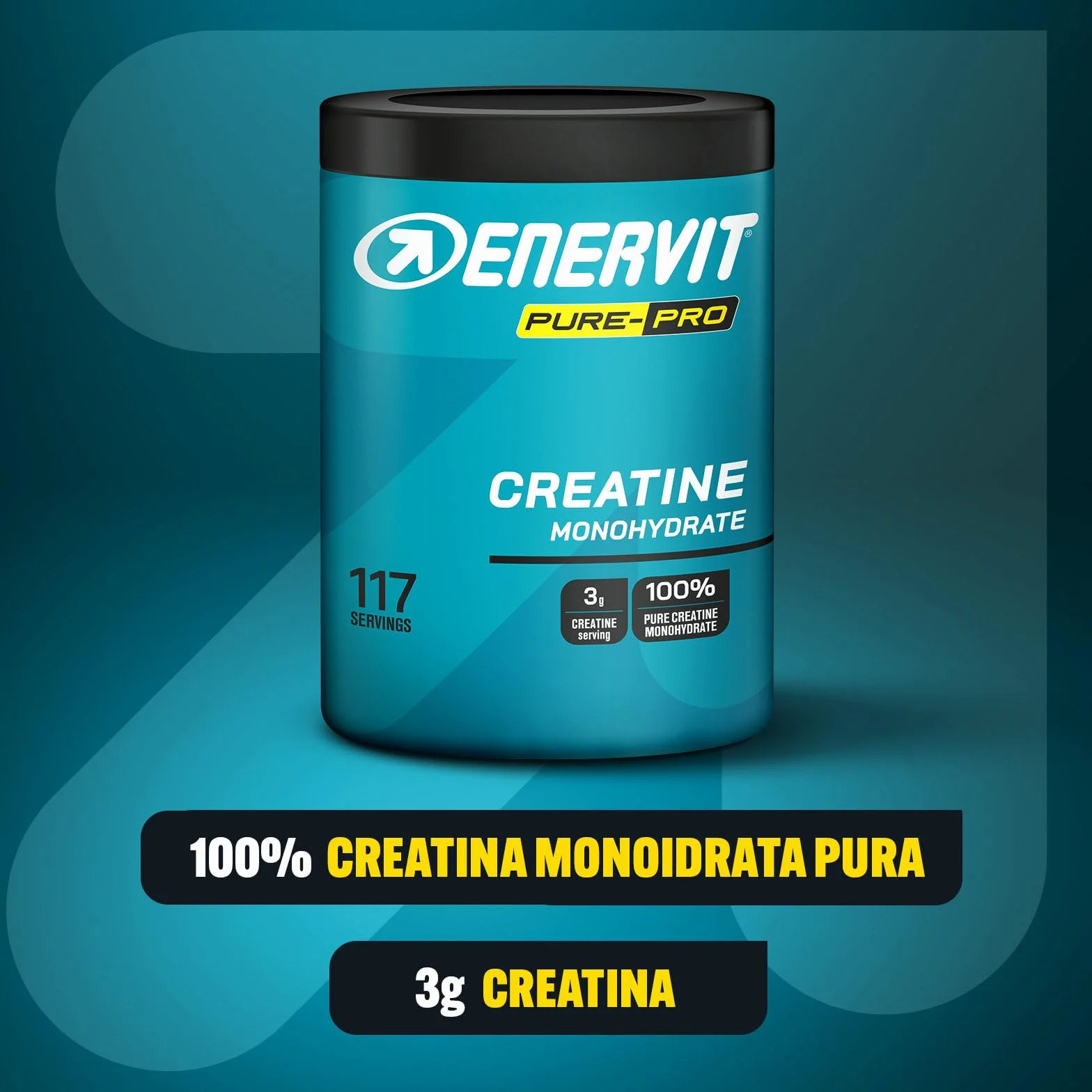 Enervit Pure-Pro Creatine, Creatina Monoidrata in Polvere, Gusto Anguria,Ideale per sforzi e Workout ad Alta Intensità, Vegan, Barattolo da 400g