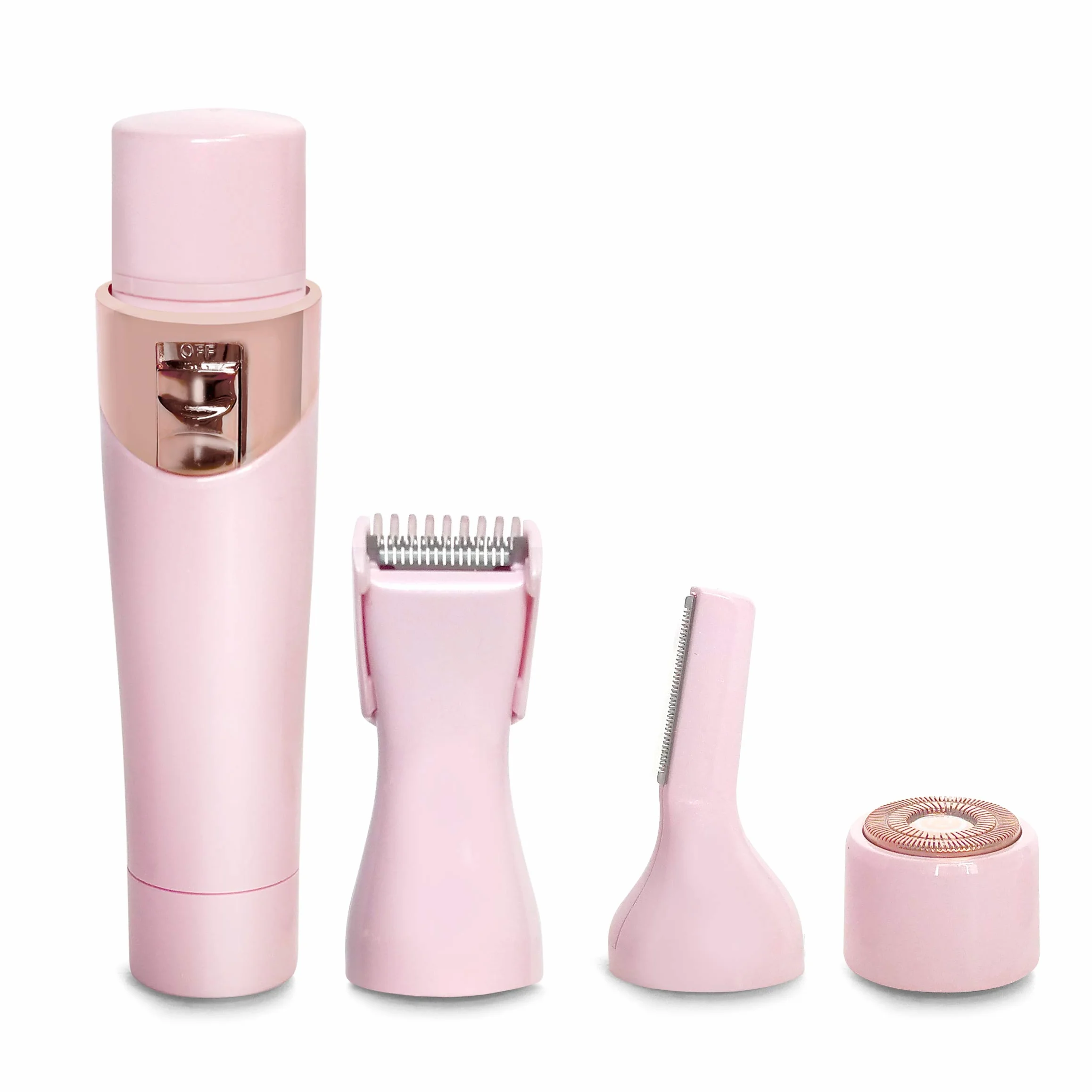 Magnitone FuzzOff Rasoio di Precisione Ricaricabile 3-in-1 Depilatore Viso Corpo Rosa