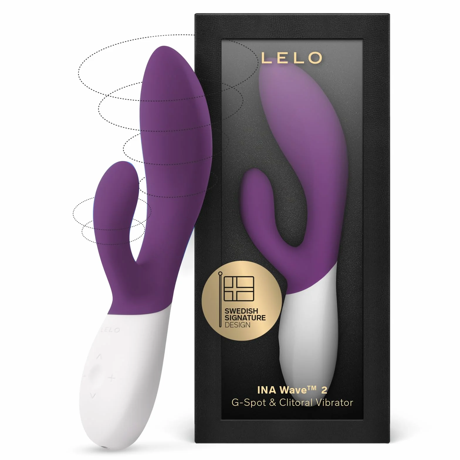 LELO INA WAVE 2 Vibratore per Donna Rabbit con Wavemotion e 12 Modalità, Vibratore con Stimolatore Clitorideo Femminile, Sex Toy a Doppia Azione, Sex toys per Donne, Vibratori Donna, Viola
