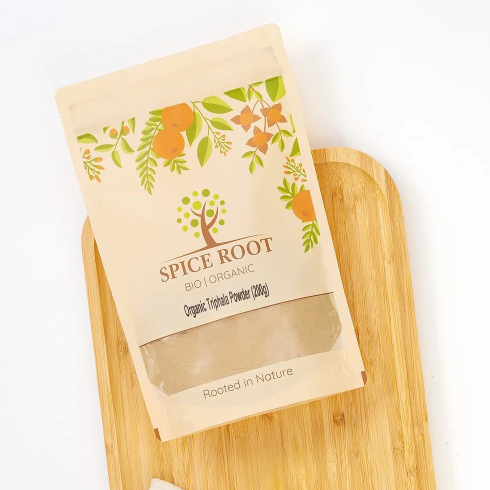 Polvere di Triphala Biologica 200g (Bio Triphala Powder) - Certificato Biologico, Qualità Premium | Vegan | Superfood | Eccellente per la digestione | Detox