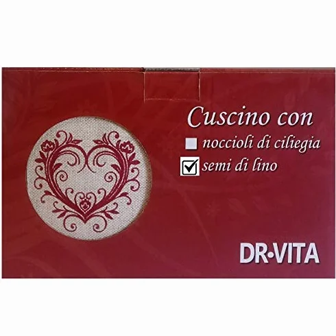 Cuscino Rettangolare sfoderabile con Semi di Lino Scaldacollo per dolori cervicale - Prodotto in Emilia Romagna (Cuore Tirolese)