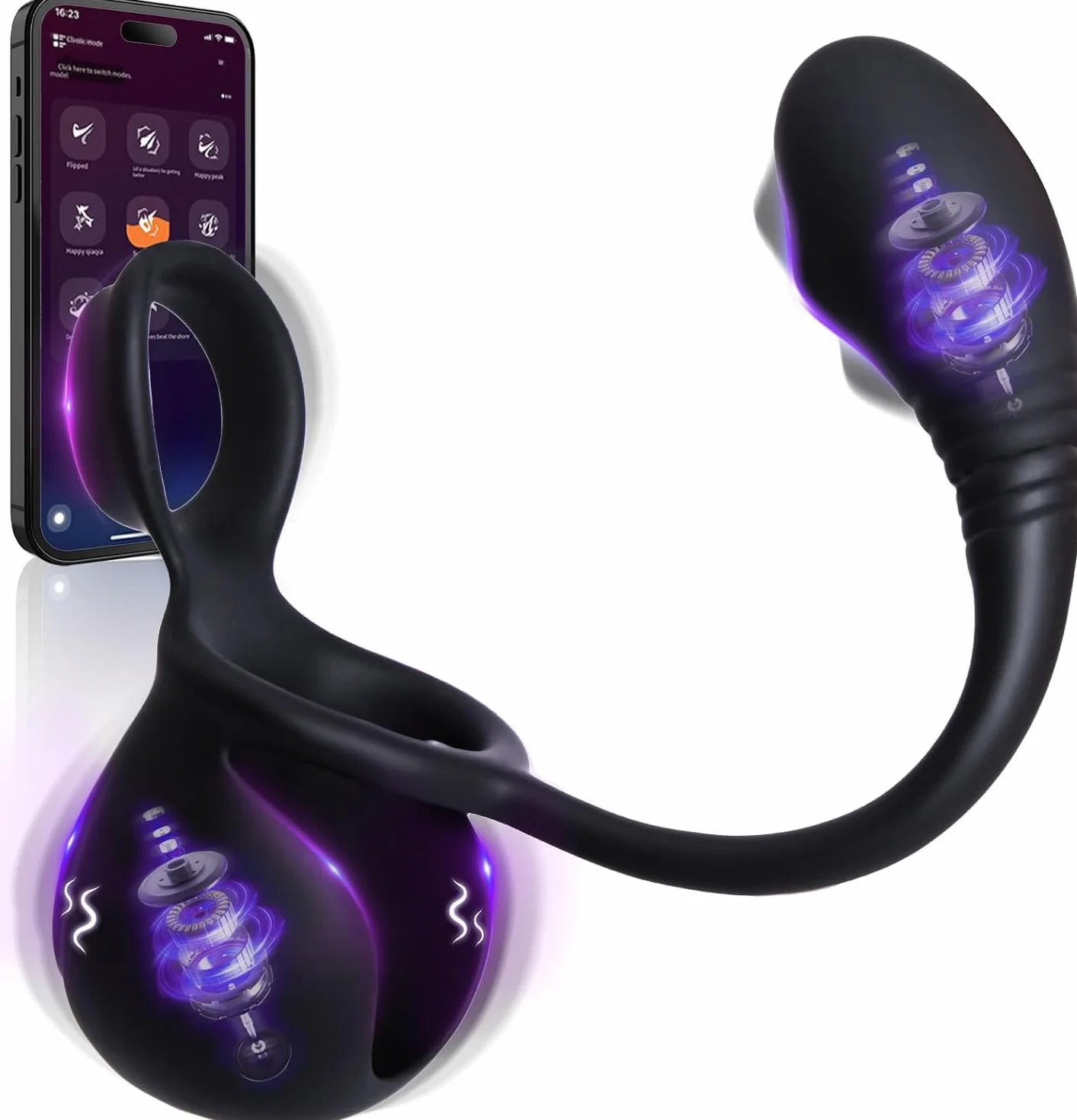 Prostata Vibratore Anale con Anello Pene Vibratore per Uomini, Massaggiatore Prostatico, Vibratoreper Uomo Professionale Plug Analesex Toy, Plug Anale-Dilatatore Uomo, Sex Toys Sessuali per Uomini