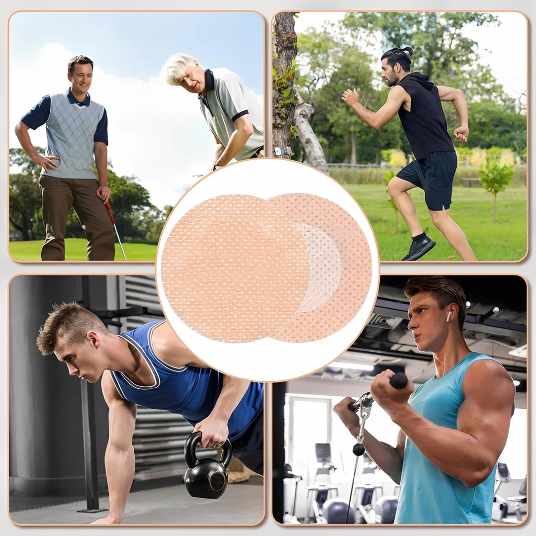 Copertine per capezzoli da Uomo, 100 Pezzi (50Pairs) Copricapezzoli per Uomo, Copri Capezzoli Adesivi, Anti-Sudore, Anti-Chafing, Invisibile e Confortevole per Corsa, Sport, Uso Quotidiano