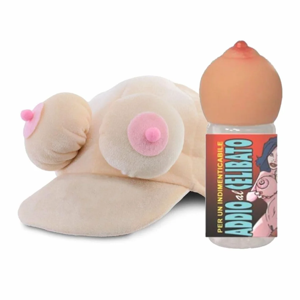 Cappello tette rosa peluche e biberon tetta per la festa hot di addio al celibato sexy gadget per adulti 18+