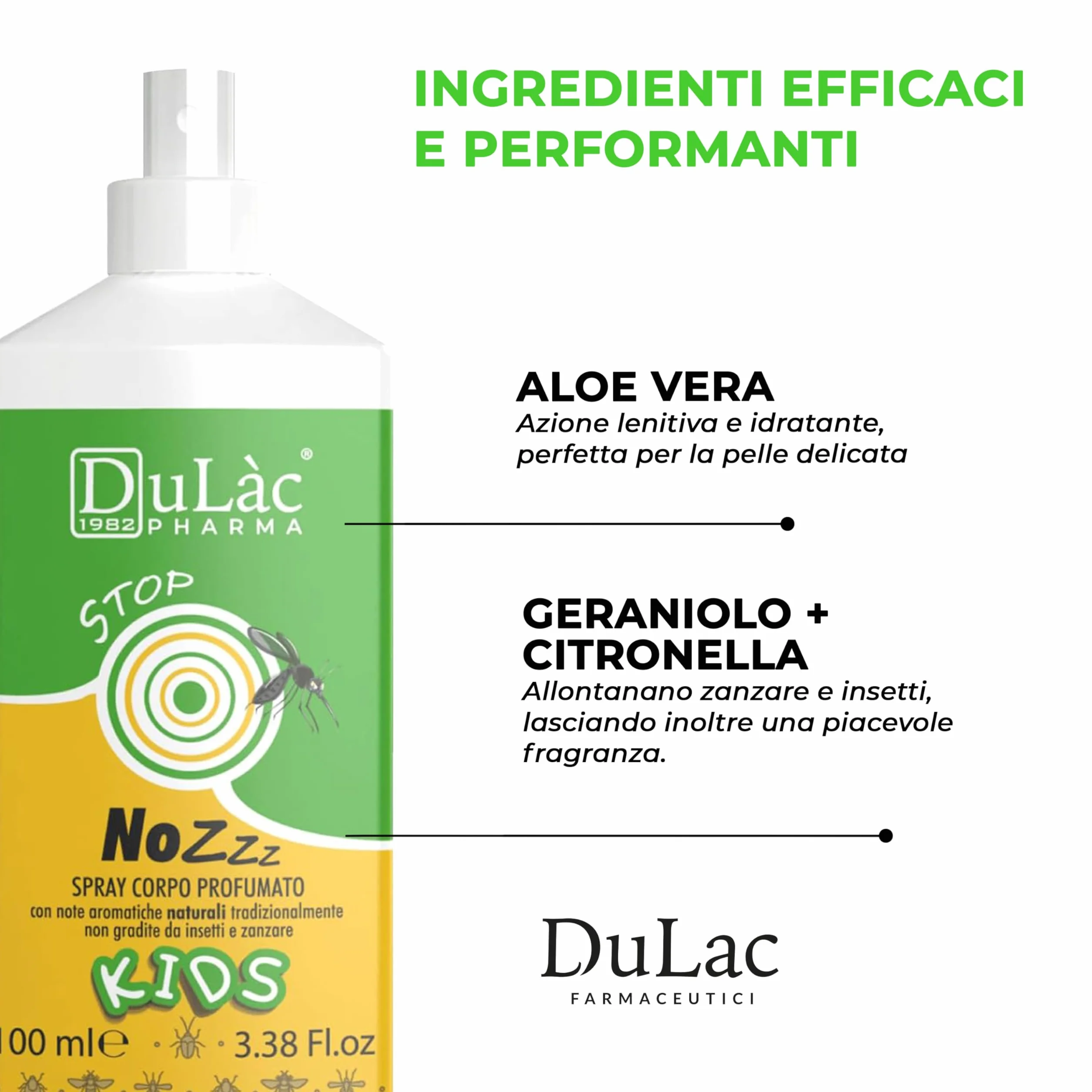 Dulàc Spray Corpo Profumato per Bambini 100 ml Repellente Zanzare e Insetti