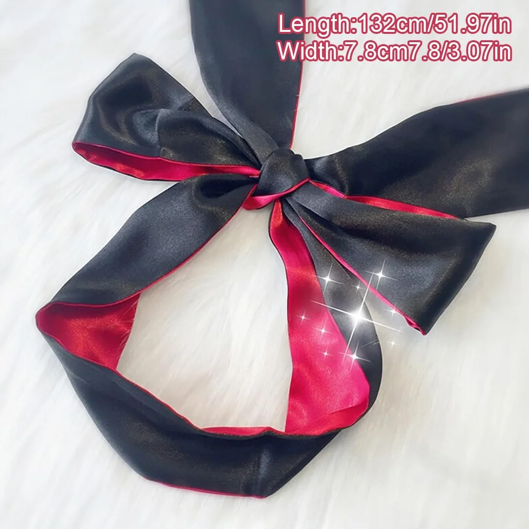 Maschera per dormire in raso copri occhi per donna e uomo benda viaggio nero bordeaux