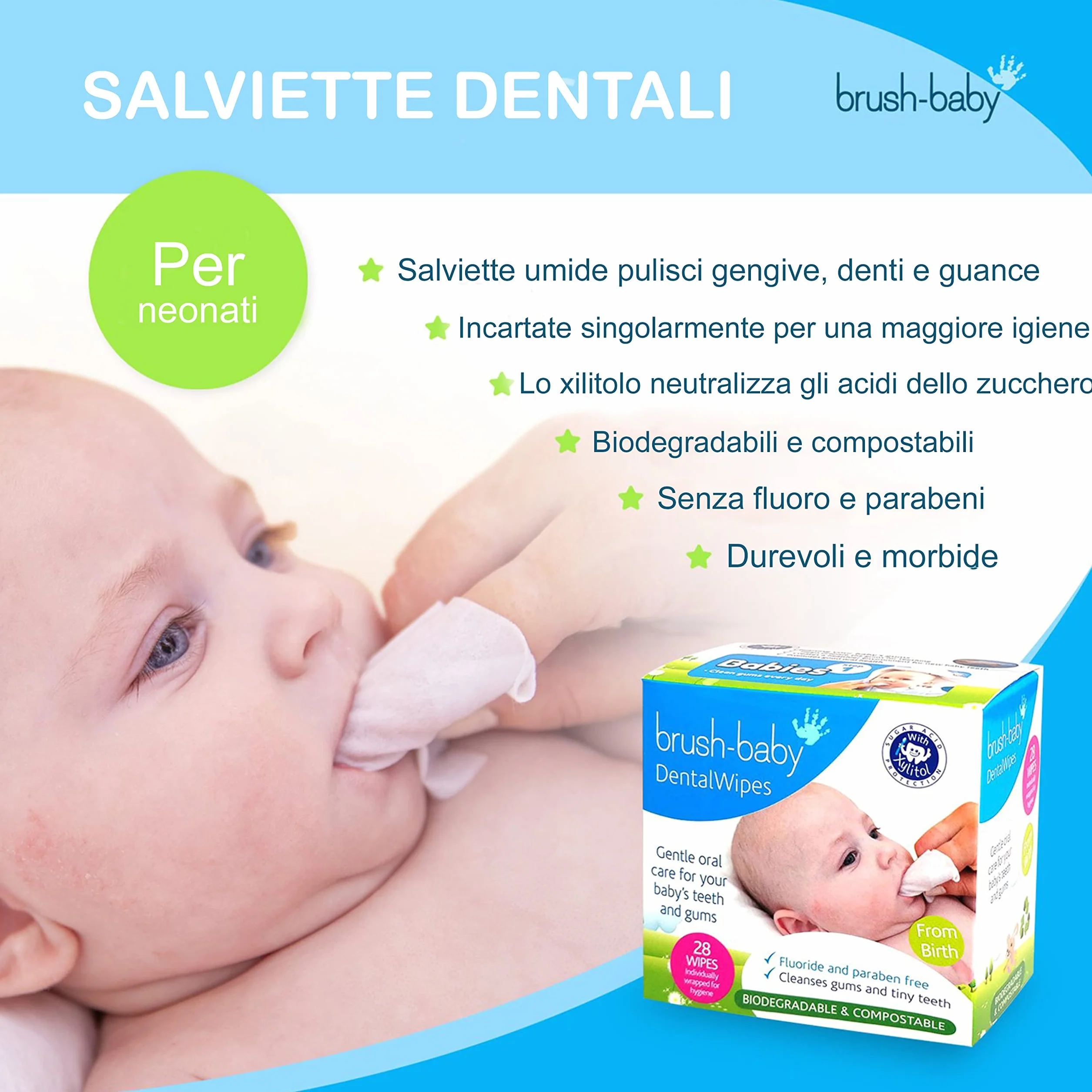pennello-bambino Dentale Salviette 28s