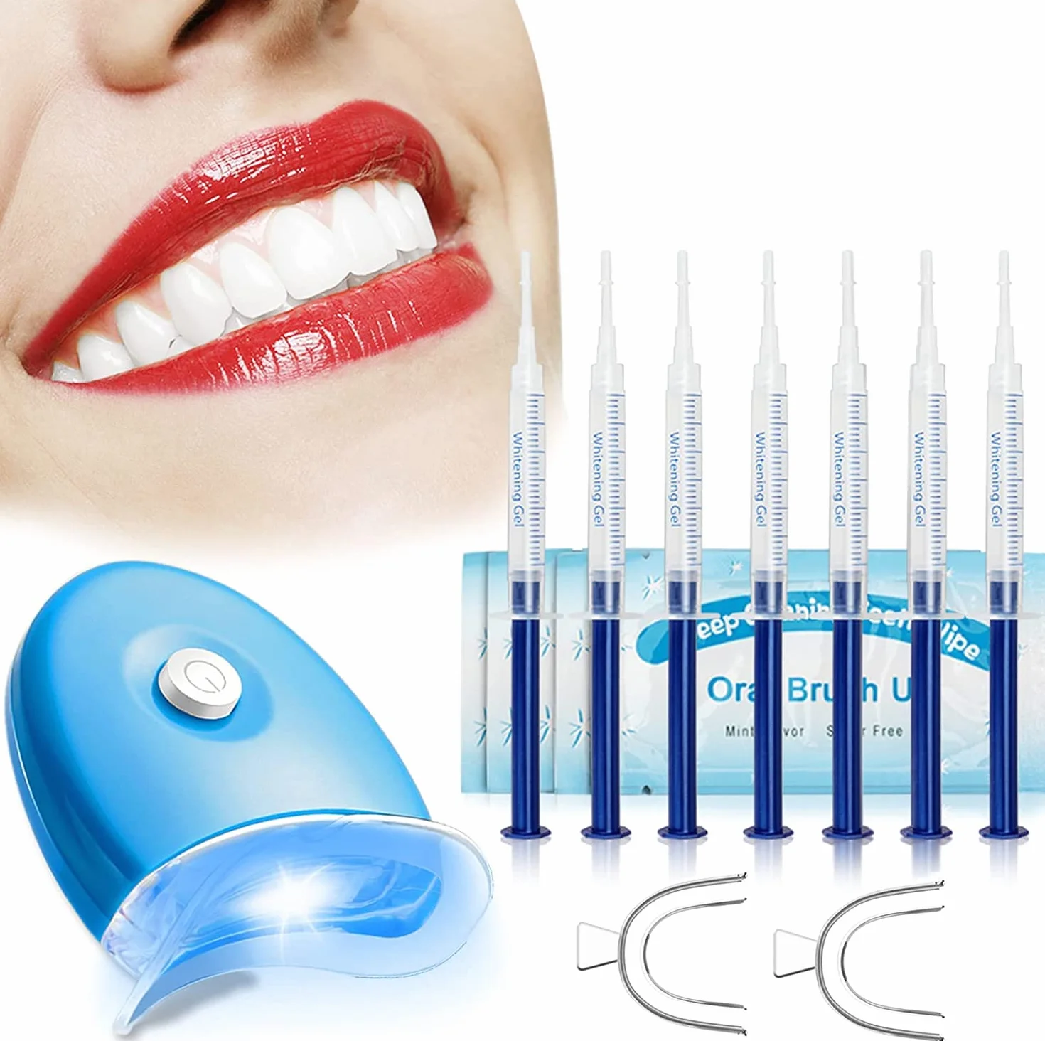 Kit Sbiancamento Denti Professionale LED 10x3ML Gel Sbiancante
