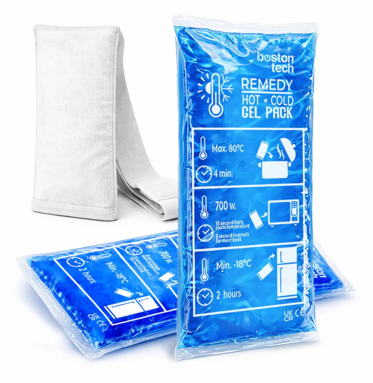 Boston Tech REMEDY Borsa gel caldo e freddo riutilizzabile con fascia di compressione 2 gel + 1 custodia