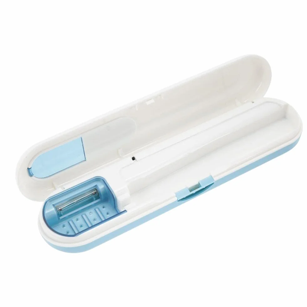 Detergente per spazzolini Porta spazzolini con Protezione dai Raggi UV, Sterilizzatore per Spazzolino da Denti, Porta Spazzolino Antibatterico UV, per sterilizzare Lo spazzolino da Denti(Blu)