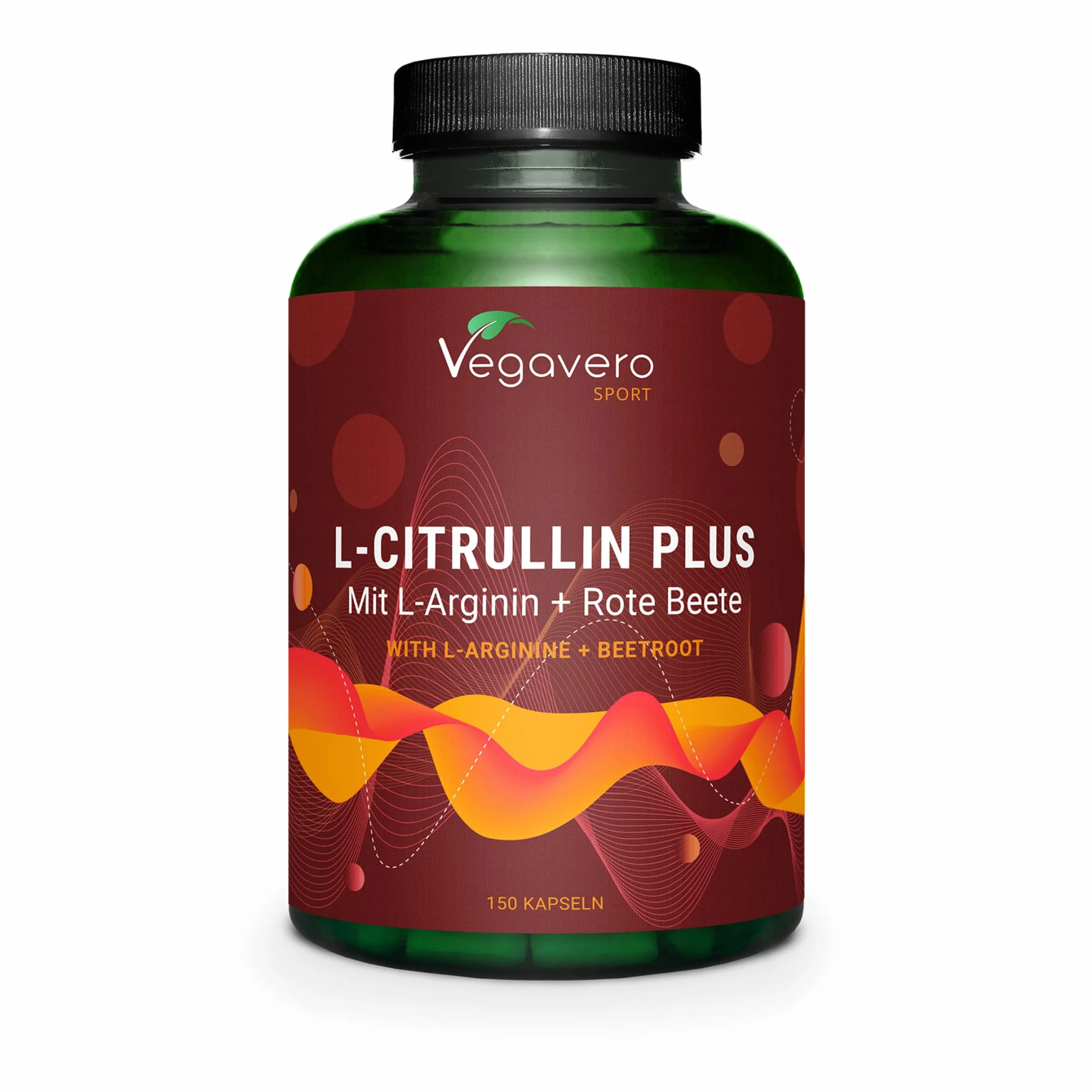 Vegavero L-Citrullina + L-Arginina | 2946 mg di Citrullina Malato (AMINOFERMENT) | con Barbabietola (Betaina) | Senza Additivi | Performance Sportiva e Massa Muscolare | 150 capsule | Vegan