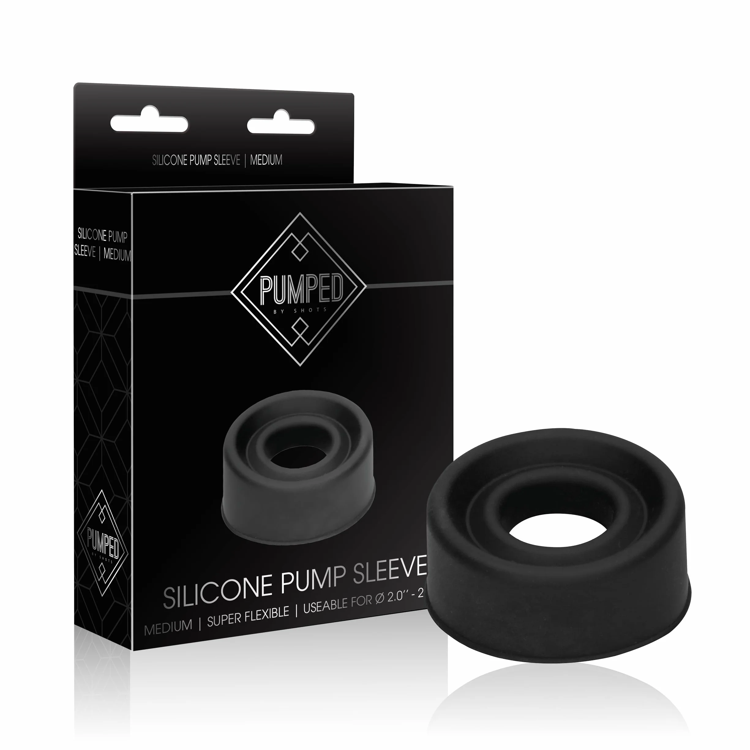 Manicotto Della Pompa Del Pene In Silicone - Medio - Nero - 20 Gr