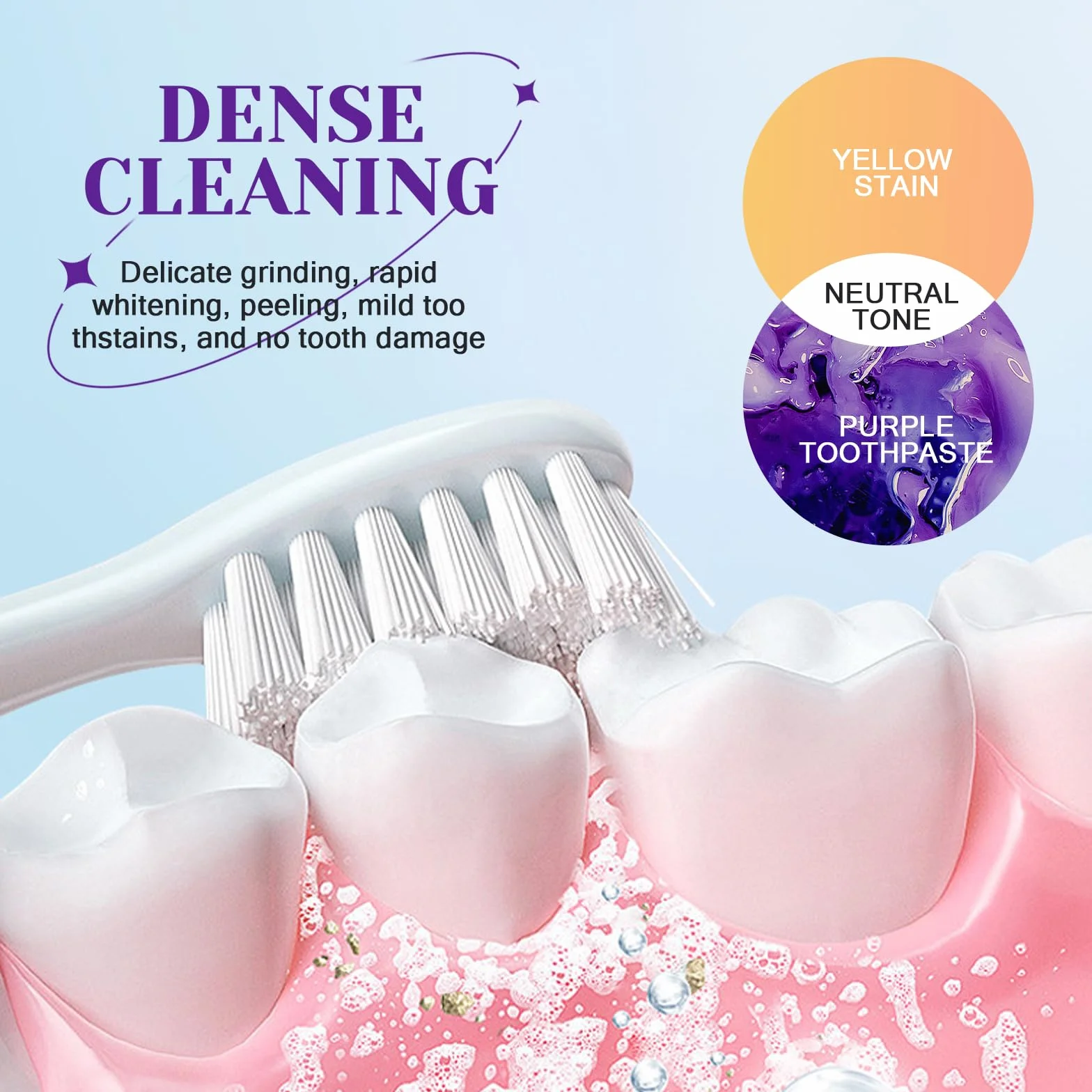 Polvere Sbiancante Denti 50g, Sbiancamento Dentale Professionale a Casa, Elimina Macchie da Caffè/Thè/Fumo, Per Denti Sensibili