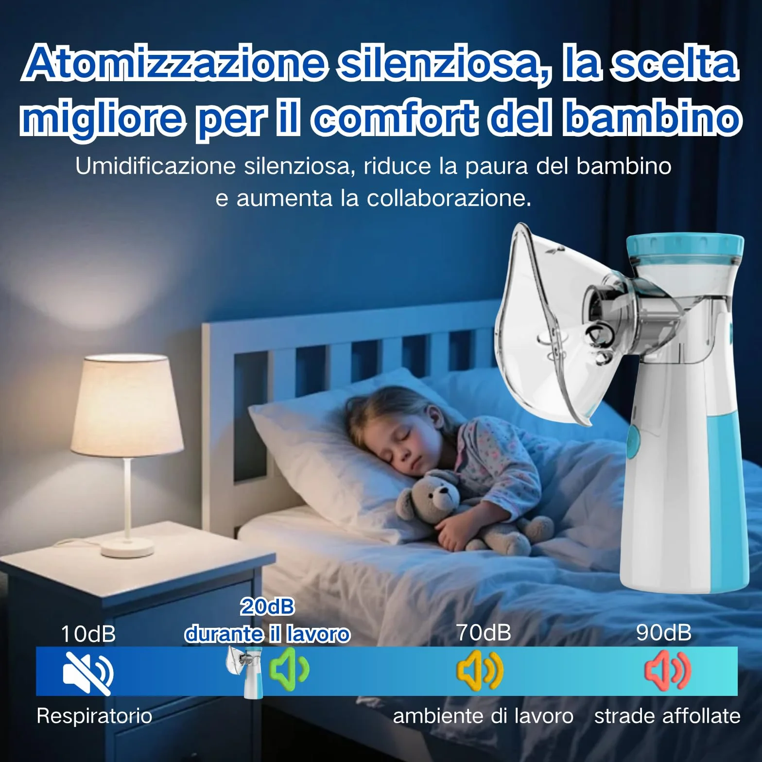 Aerosol Portatile Silenzioso Ricaricabile a Batteria per Bambini e Adulti