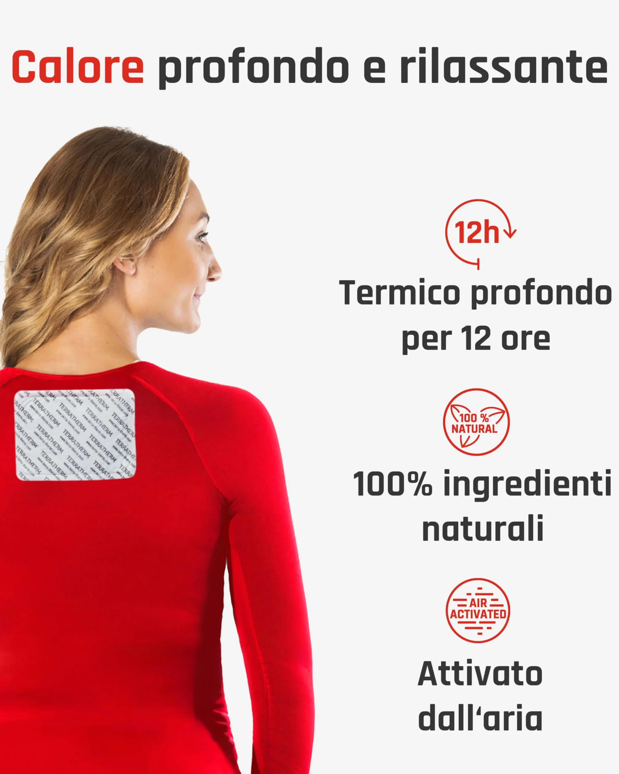 Cerotti riscaldanti schiena collo spalle effetto termico 12 ore autoadesivi 10 pezzi