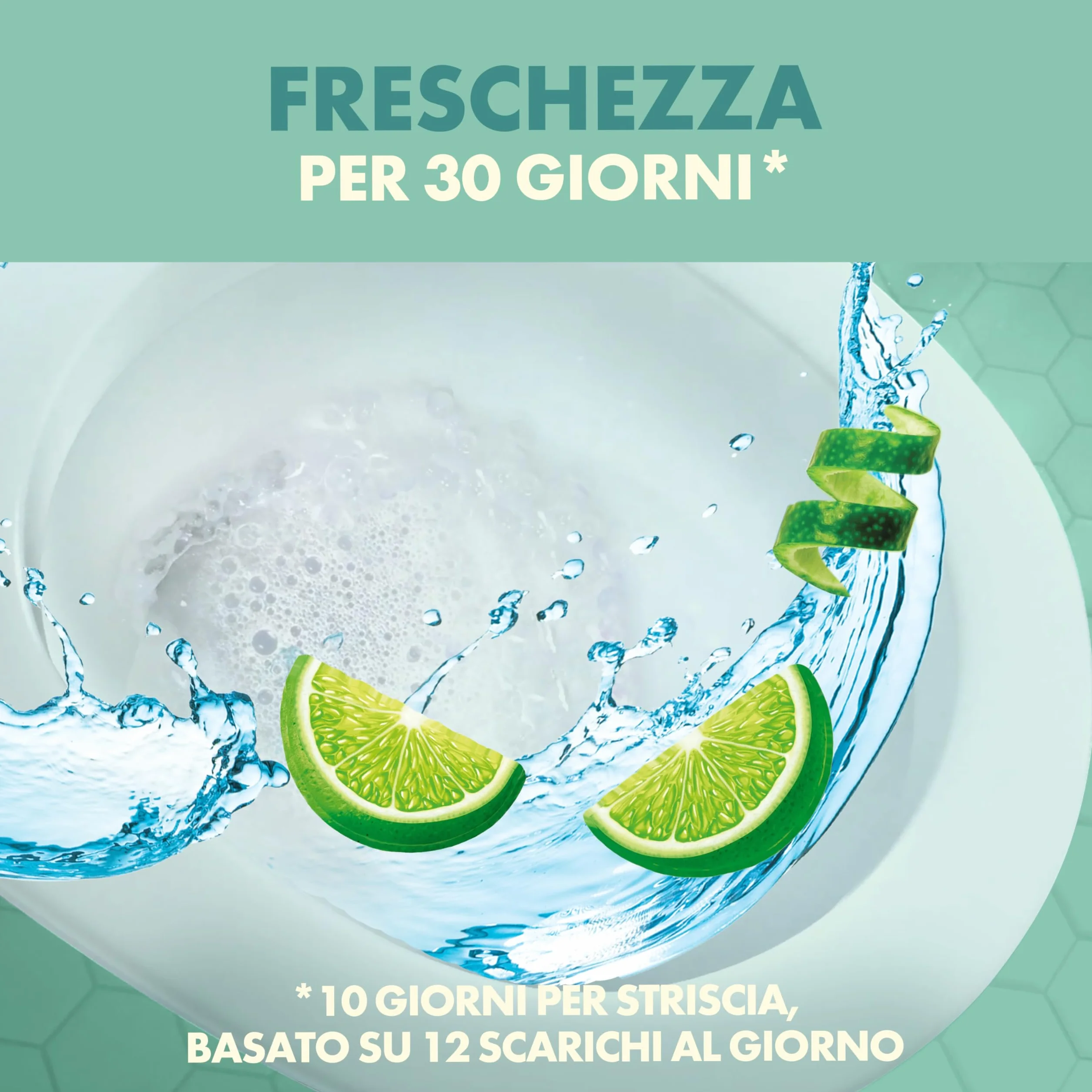 Duck Fresh Stickers - Strisce Adesive Gel Igienizzanti WC, Profumo Lime, Formato Scorta da 10 Confezioni, 30 Strisce