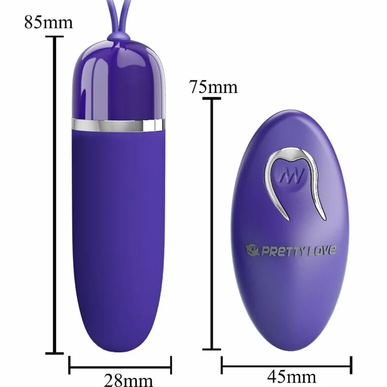 Pretty Love Darlene-Youth Vibratore a forma di uovo con telecomando Viola Ø 2,8 x 8,5 cm