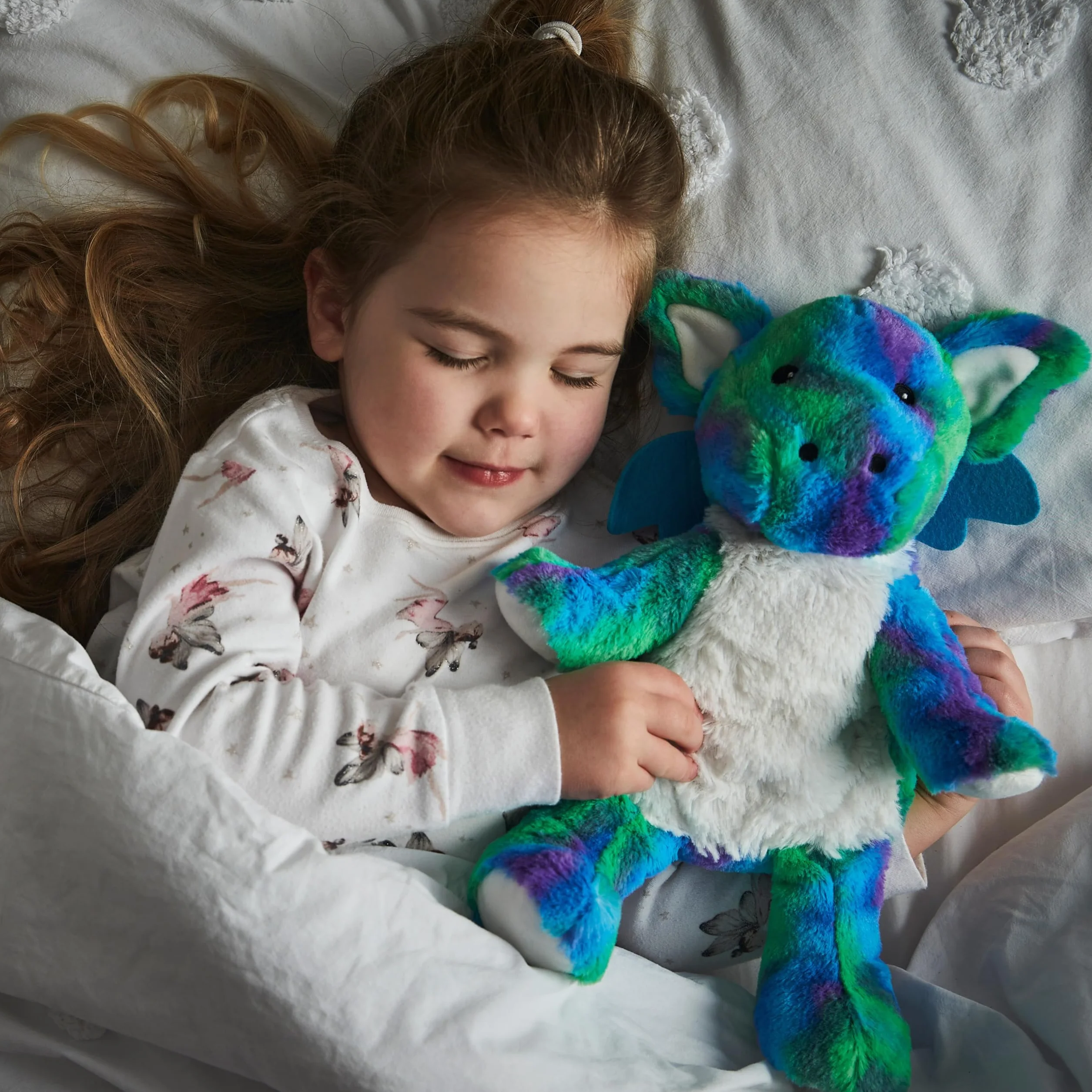 Warmies Peluche Arcobaleno Drago Pesato Utilizzabile nel Microonde con Profumo di Lavanda Francese, Borsa di Grano Caldo o Freddo per un Fresco Rilassamento e un Caldo Sollievo
