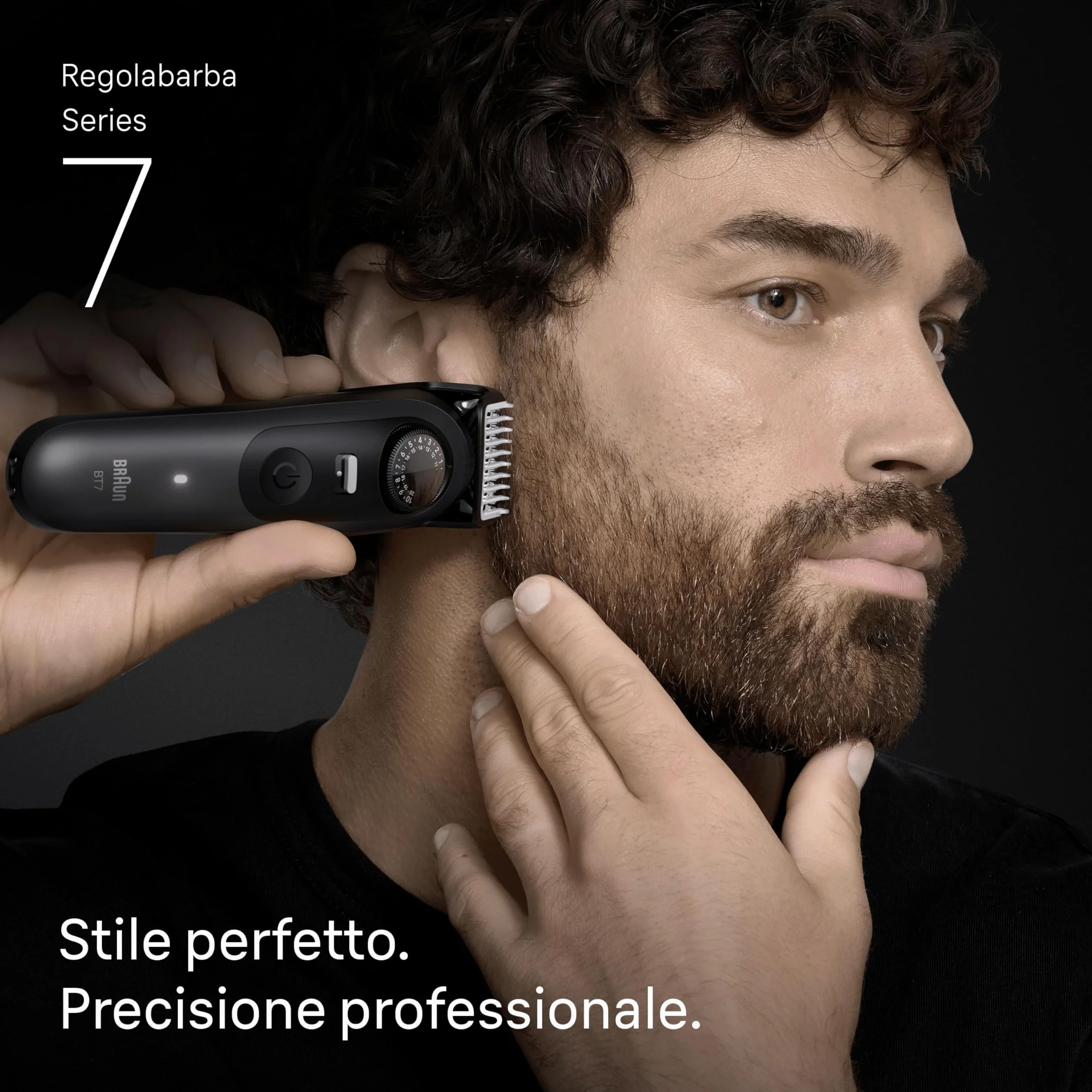 Braun Series 7 Regolabarba Uomo, Lama Problade Affilata a Vita, 120 Minuti Autonomia, Impermeabile, 40 Lunghezze, Bt7525, Grigio