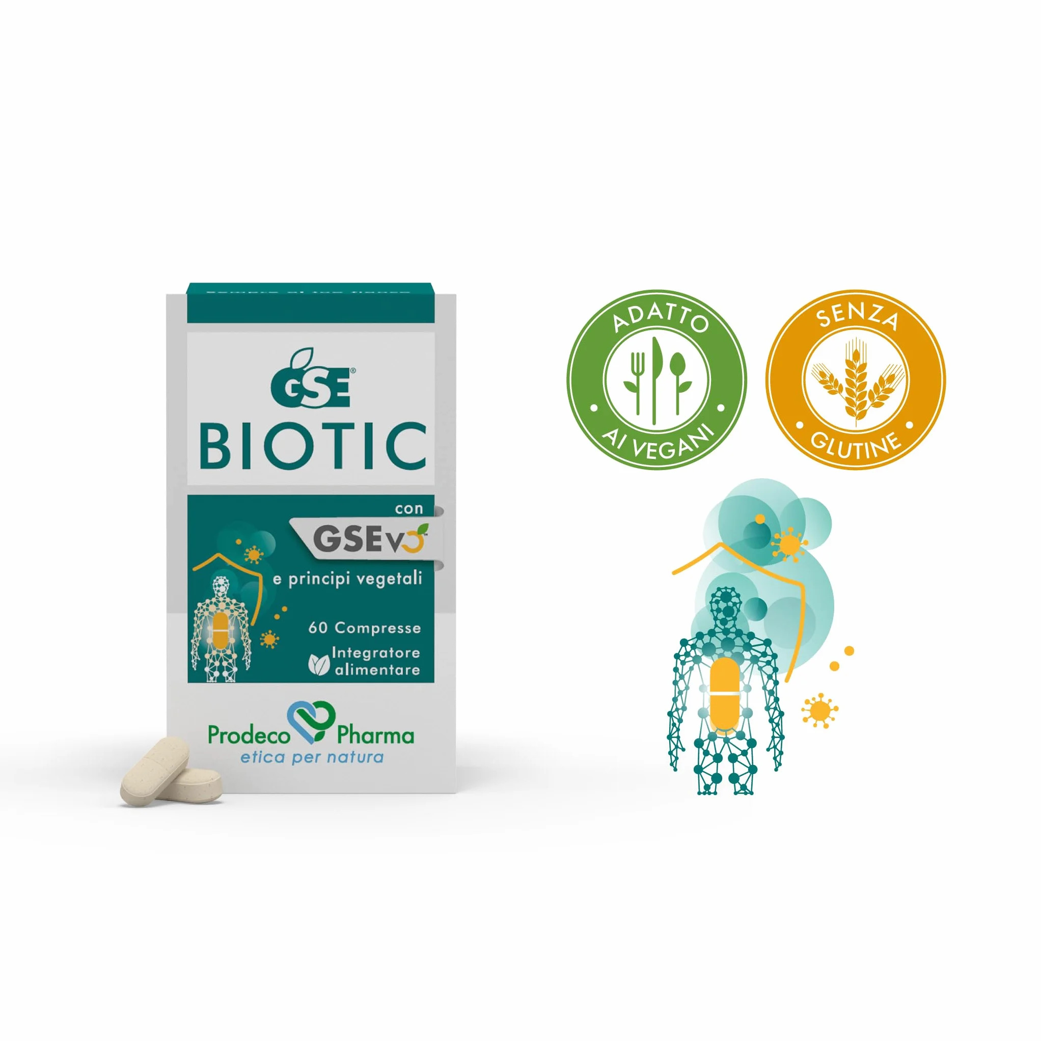 Prodeco Pharma GSE BIOTIC 60 Compresse Integratore Alimentare Semi di Pompelmo