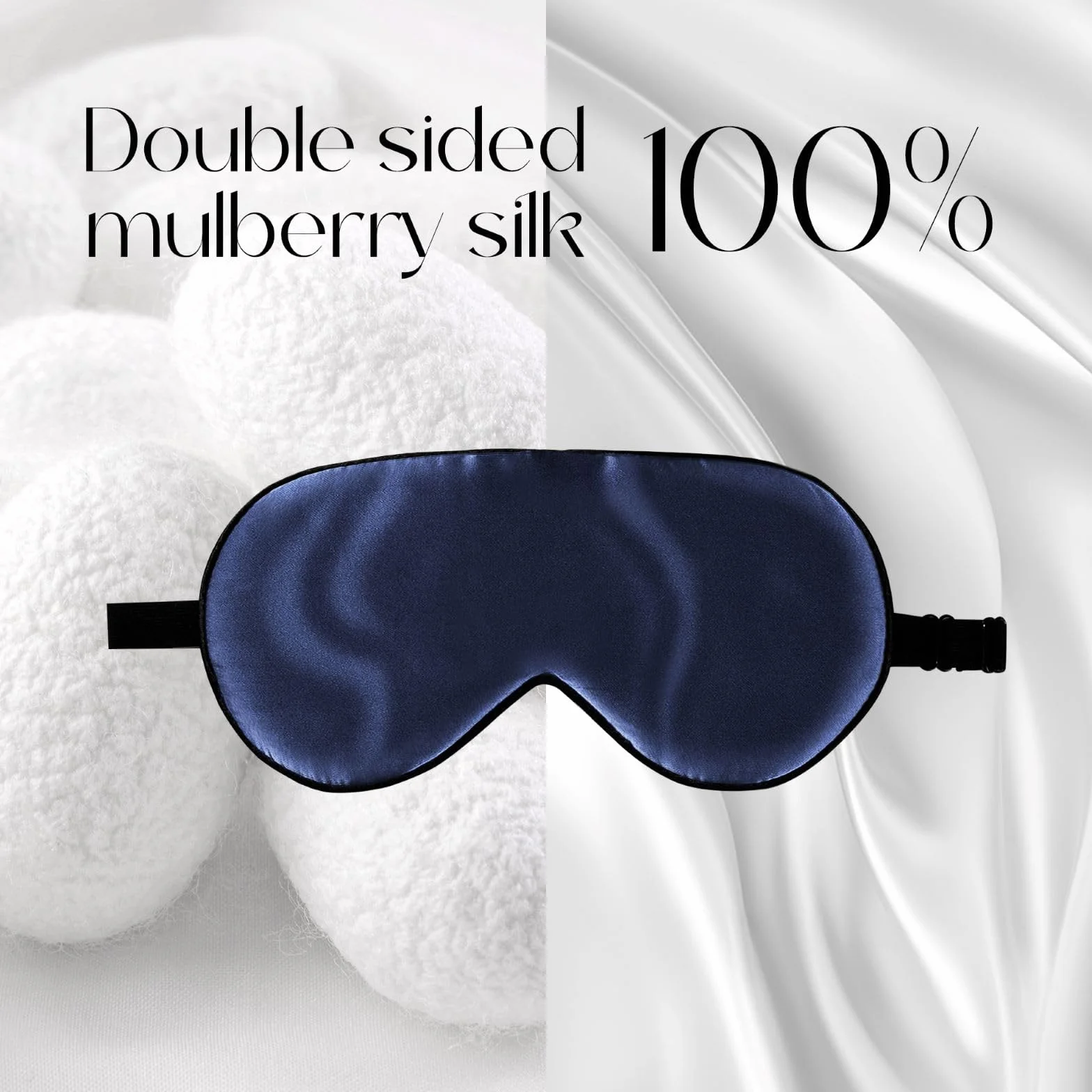 Zima Silk,mascherina per dormire bene, 100% seta, regolabile