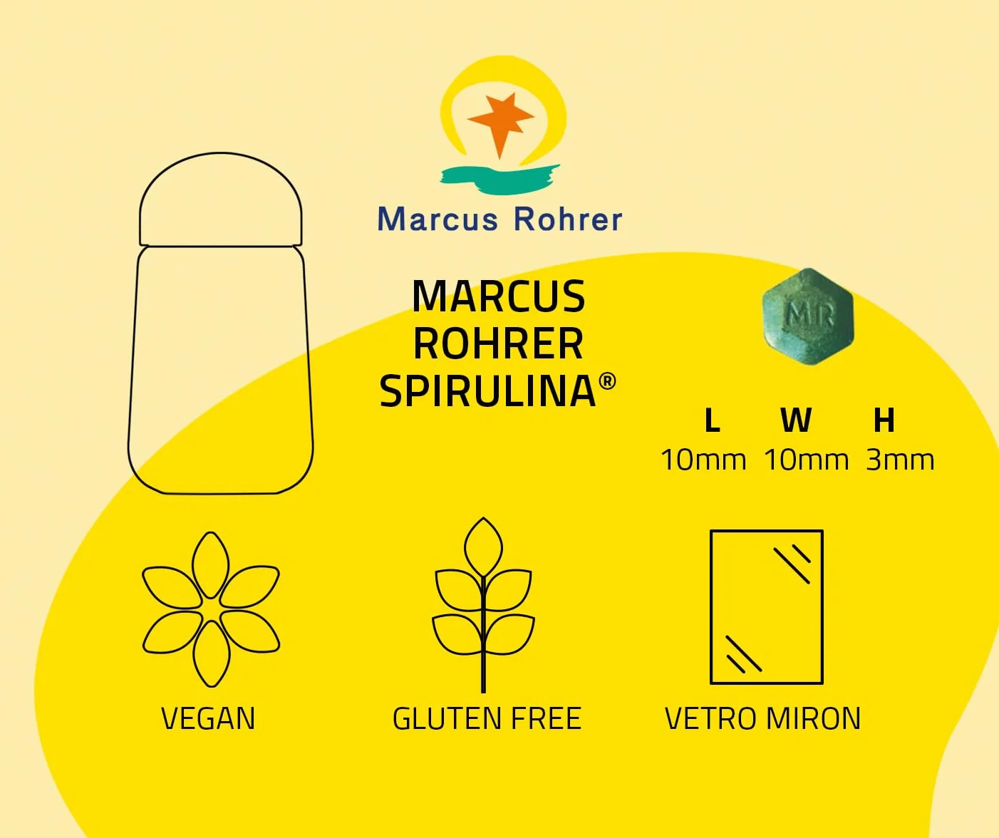 MARCUS ROHRER SPIRULINA delle Hawaii 180 Compresse Integratore Alimentare Naturale