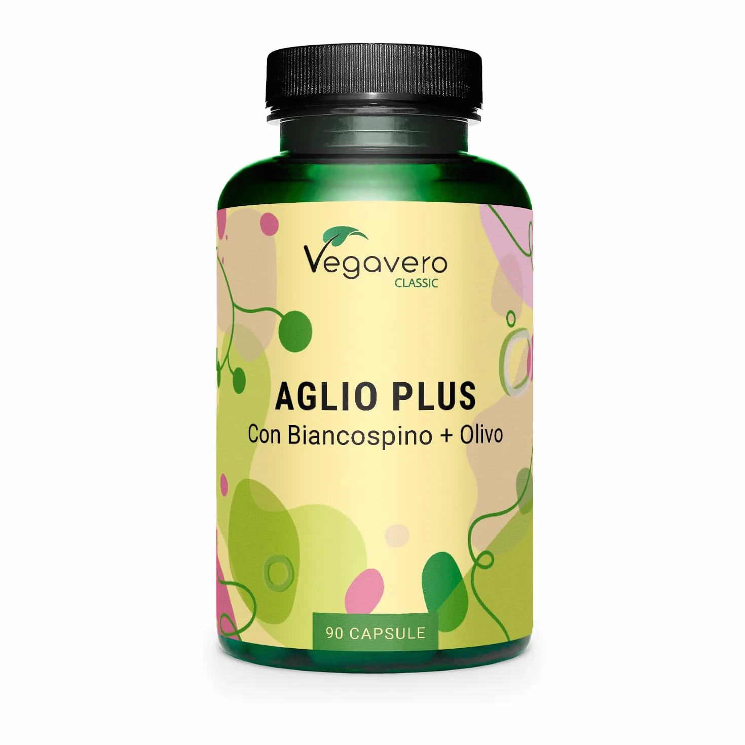 Aglio + Biancospino + Ulivo Vegavero® | Estratti titolati: 1% di Allicina, 3% di Flavoni e 40% Oleuropeina | Integratore in Capsule per la Pressione Sanguigna* | Vegan