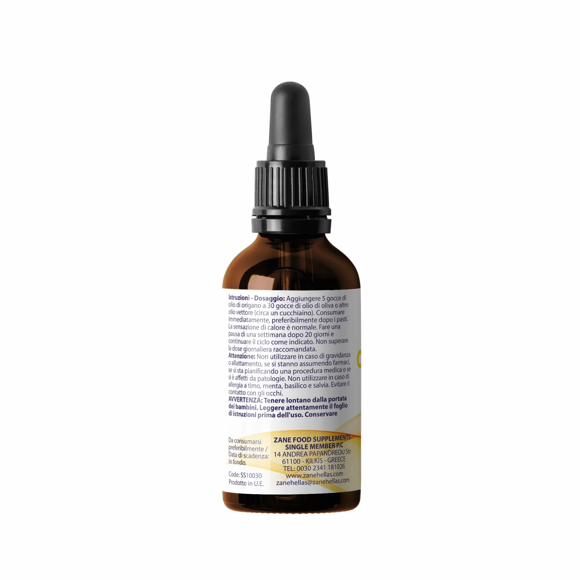 Olio di Origano Puro 86% Carvacrolo 30ml Zane Hellas