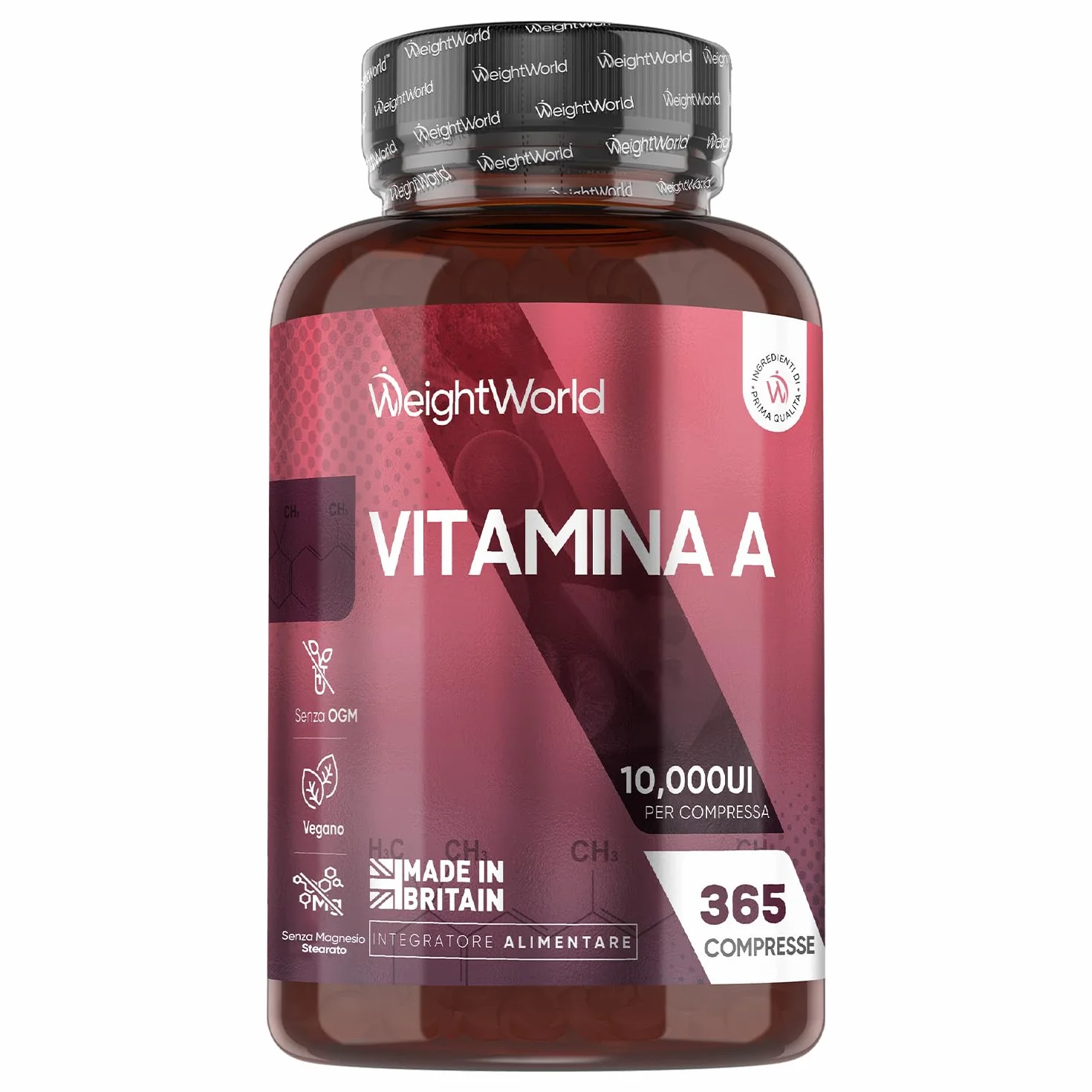 Vitamina A, 365 Compresse Vegane (per 1+ Anno), Vit A come Retinil Acetato, La Vitamina A Contribuisce al Mantenimento di una Vista Normale (EFSA), Senza Magnesio Stearato, Prodotto nel Regno Unito