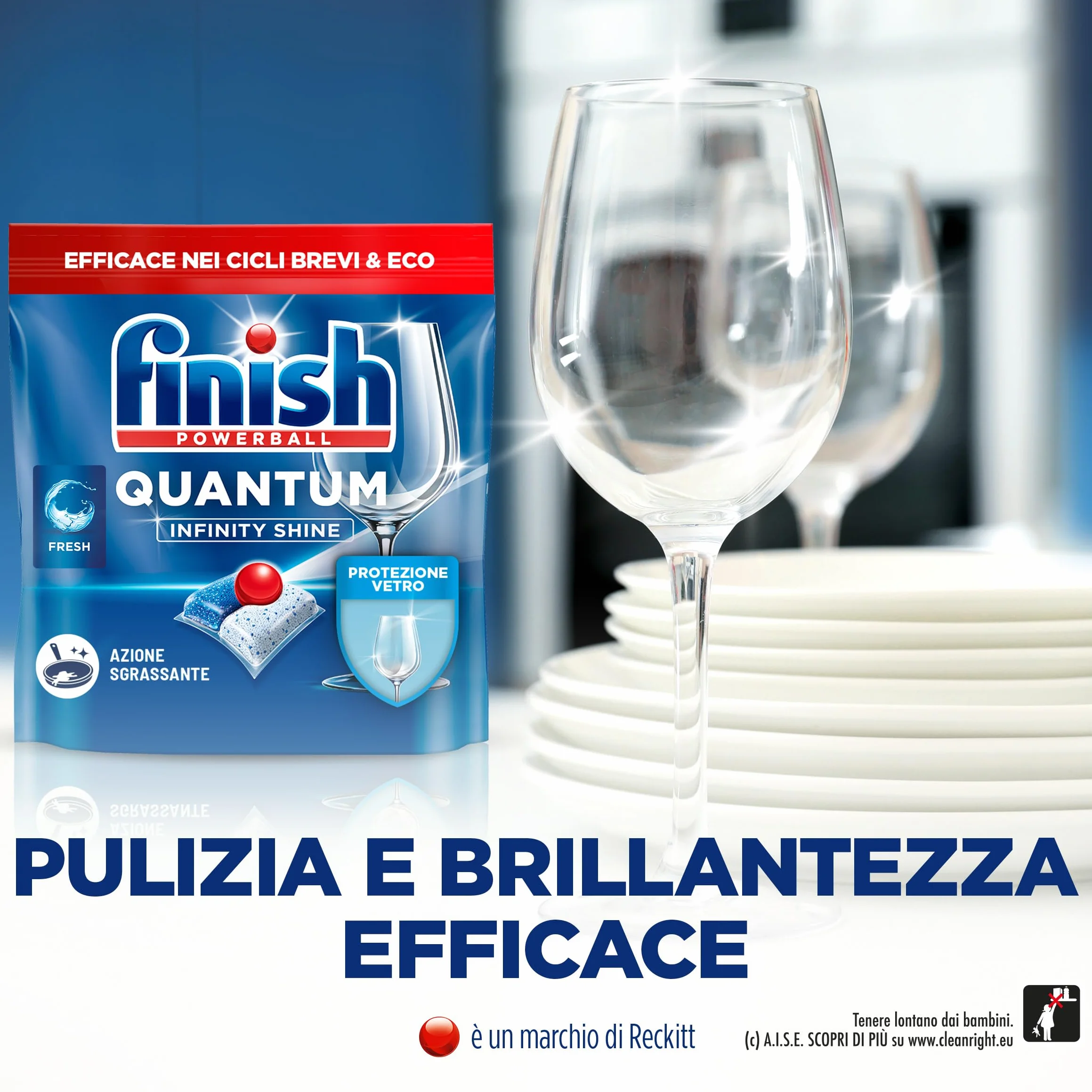 Finish Quantum Infinity Shine Pastiglie Lavastoviglie, 166 Capsule Lavastoviglie, Detergenti per Lavastoviglie