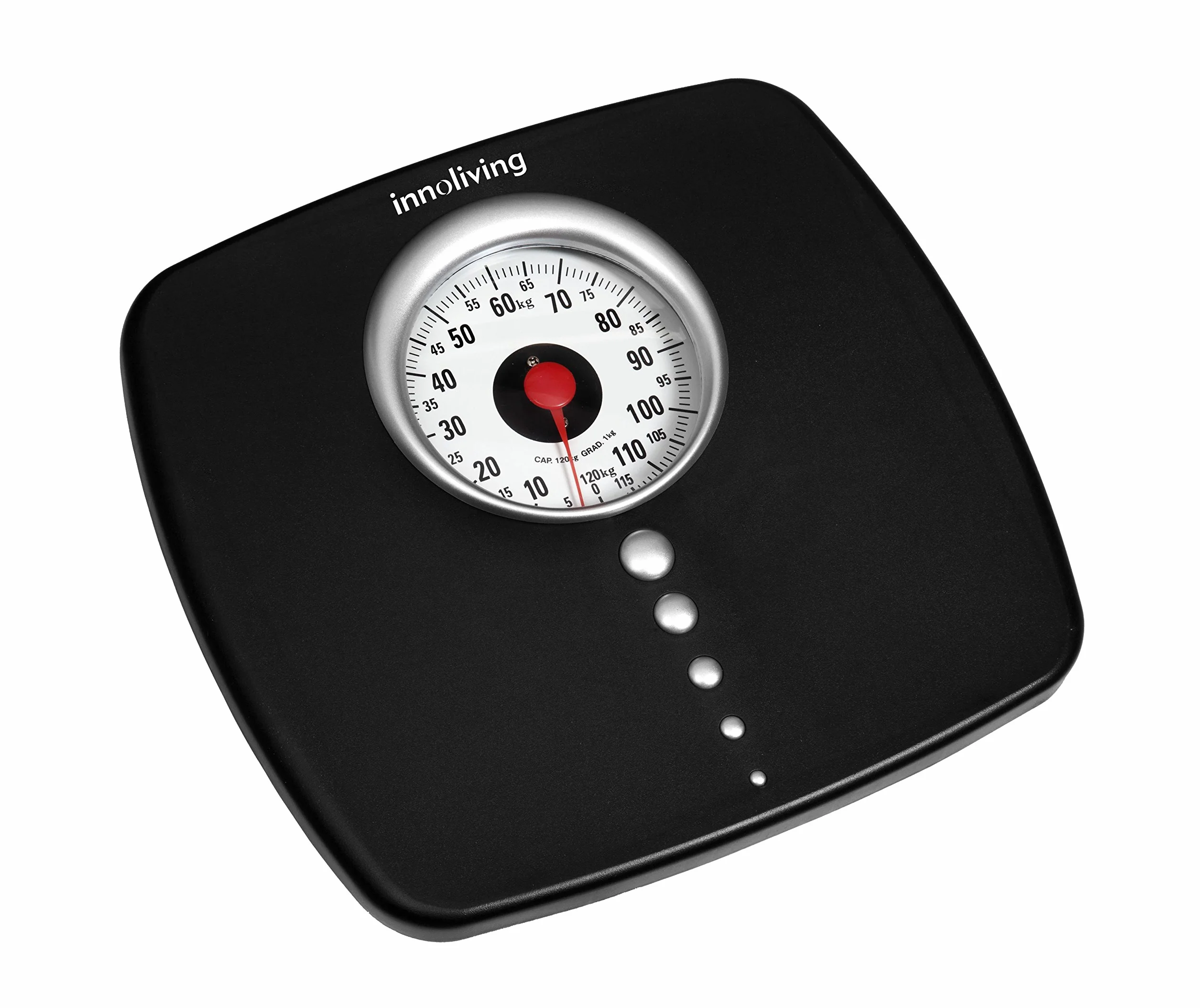 Innoliving Bilancia Meccanica Pesapersone INN-104 con Display Analogico Grande, Facile da Leggere, Capacità Fino 130kg, Antiscivolo, Design Classico e Robusto, Ideale per Uso Domestico e Quotidiano