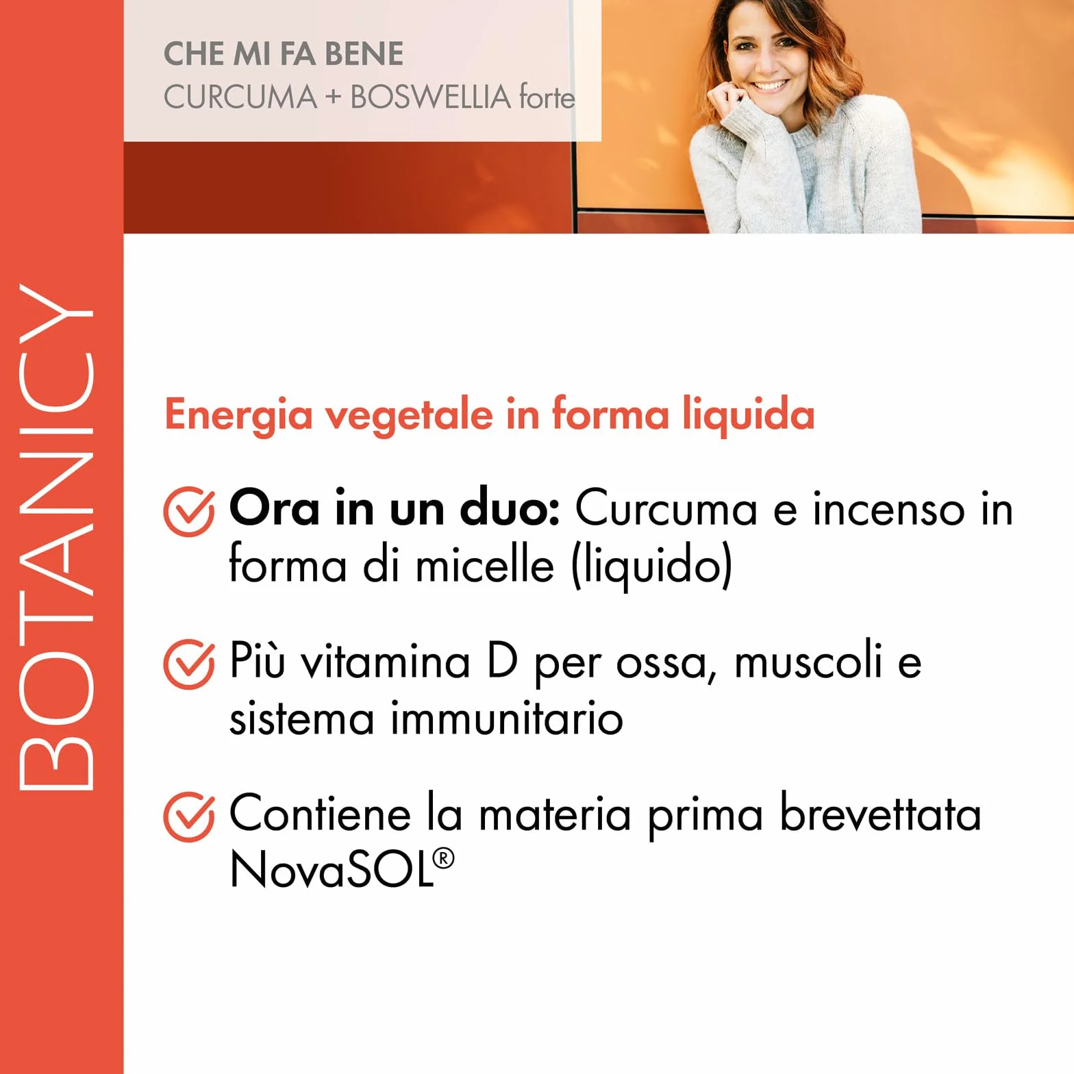 Botanicy CURCUMA + BOSWELLIA forte 60 capsule curcuma e incenso NovaSOL vitamina D3 ossa muscoli alta biodisponibilità alto dosaggio